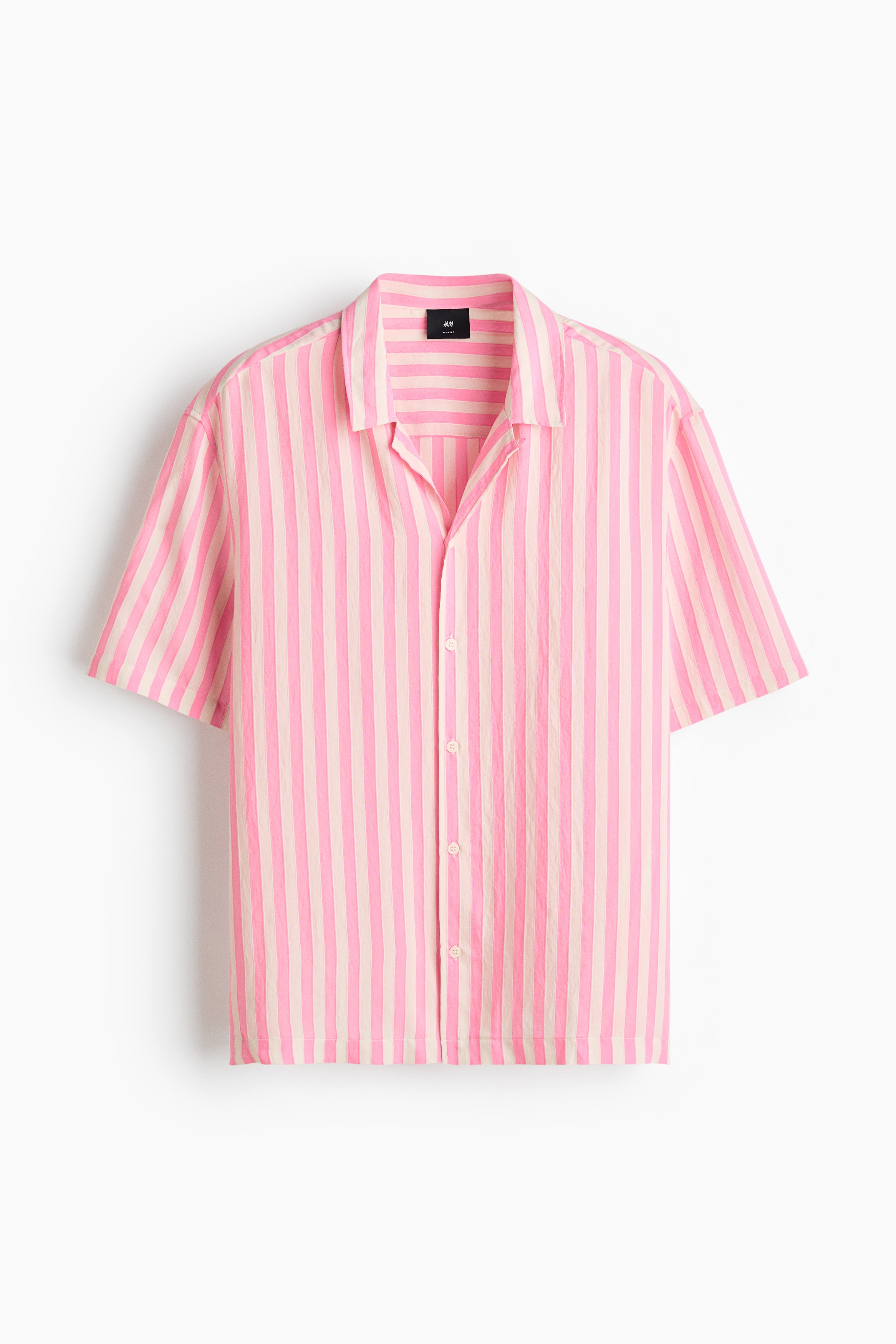 Relaxed Fit Resort shirt - Pink/Striped/Navy blue/Striped