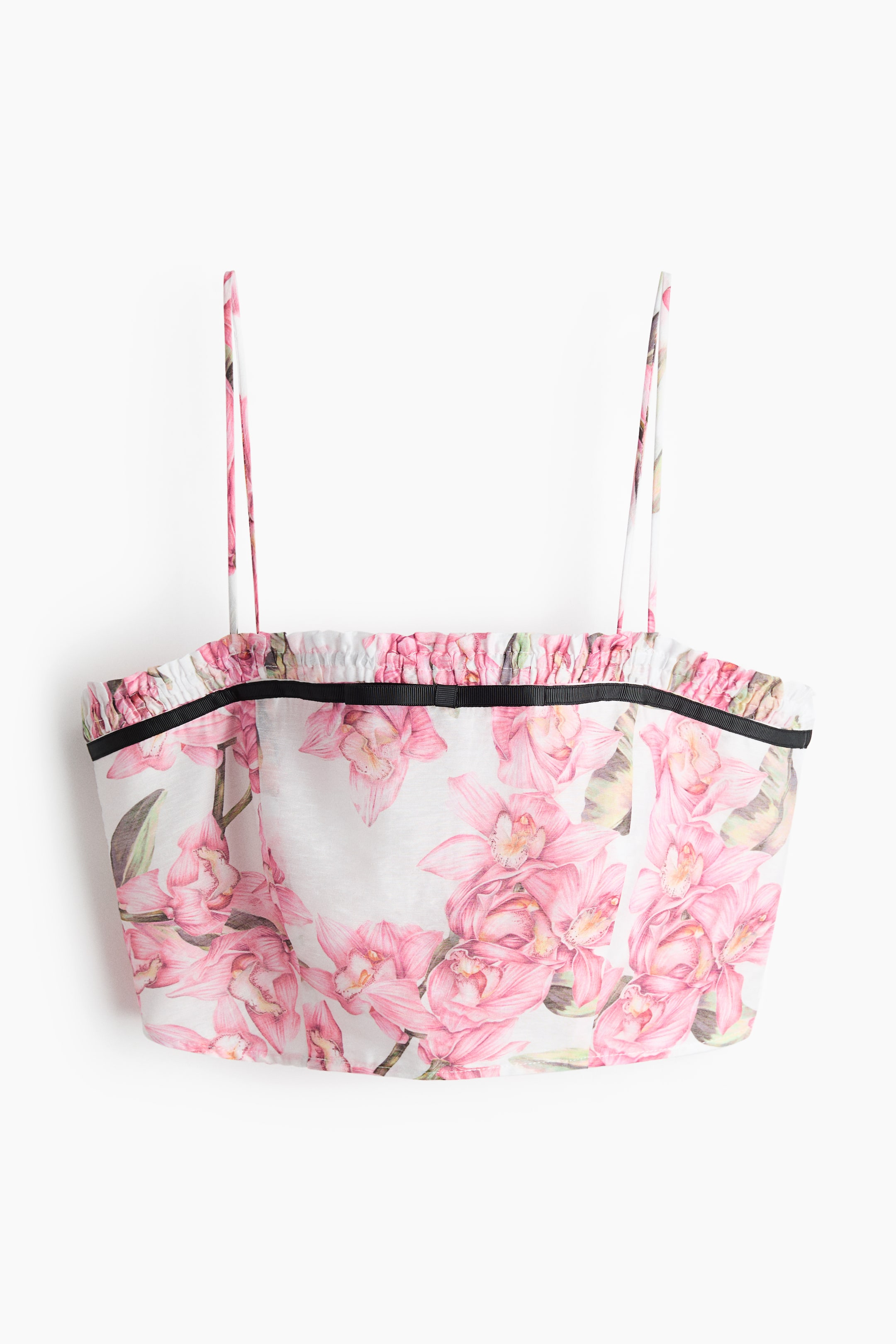 Linen-Blend Crop Top