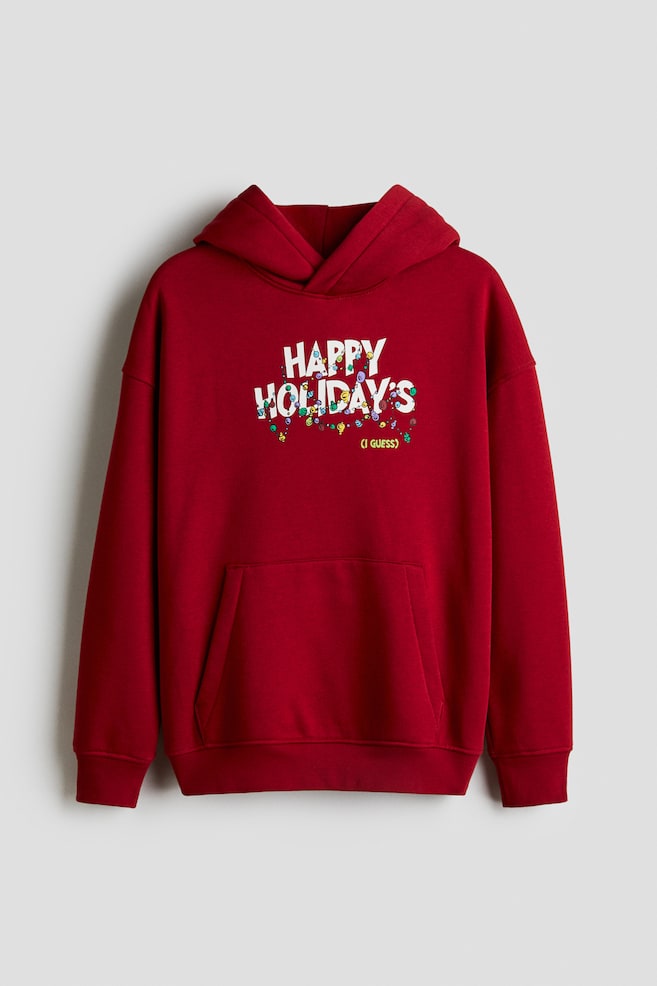 Printed hoodie - Red/The Grinch/Dark blue/The Simpsons/Light beige/SmileyWorld®/Light grey marl/Garfield - 1