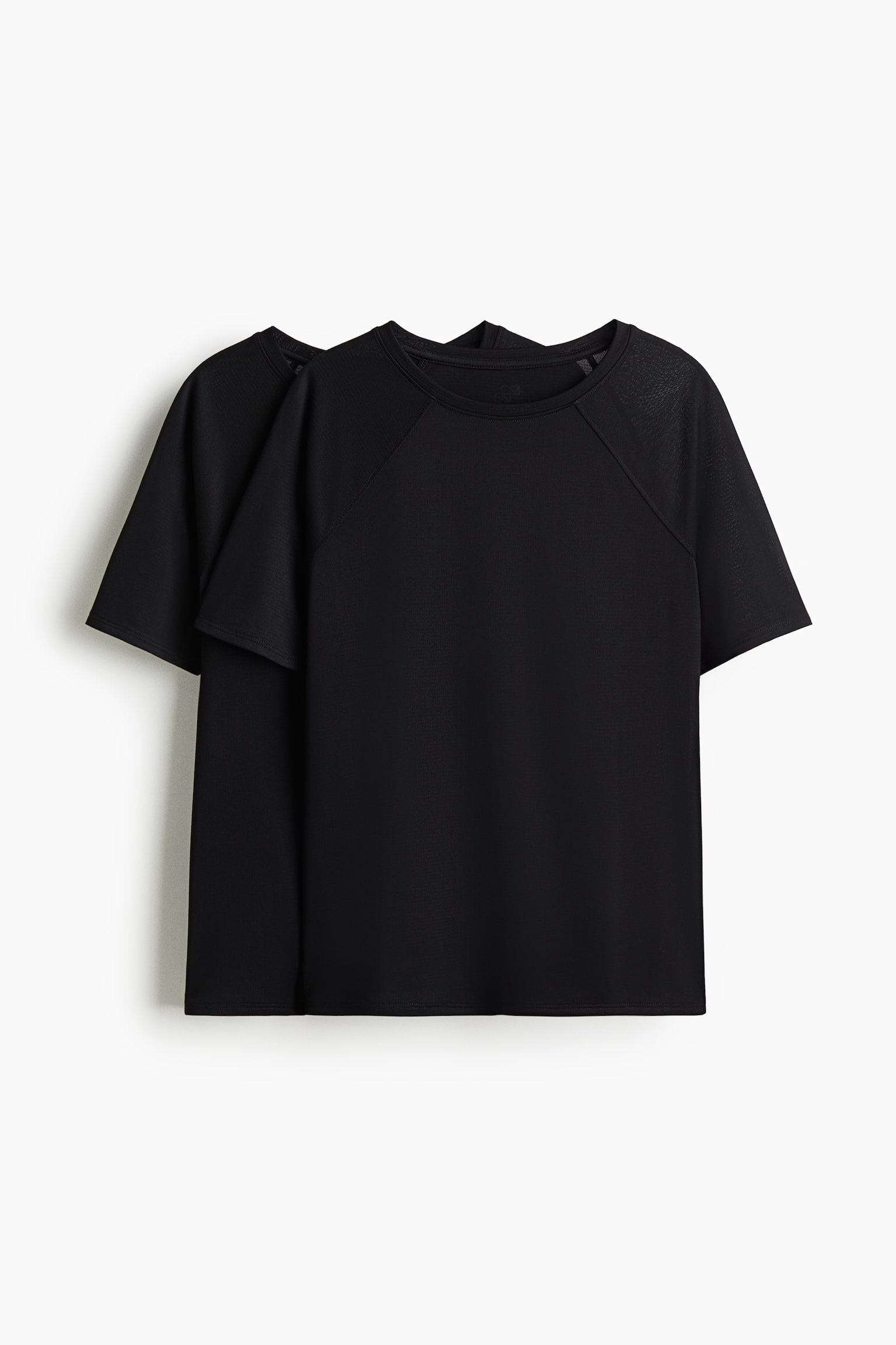 Детские футболки H&M 2-Pack Sports T-Shirts with DryMove™, цвет: Чёрный — фото 1