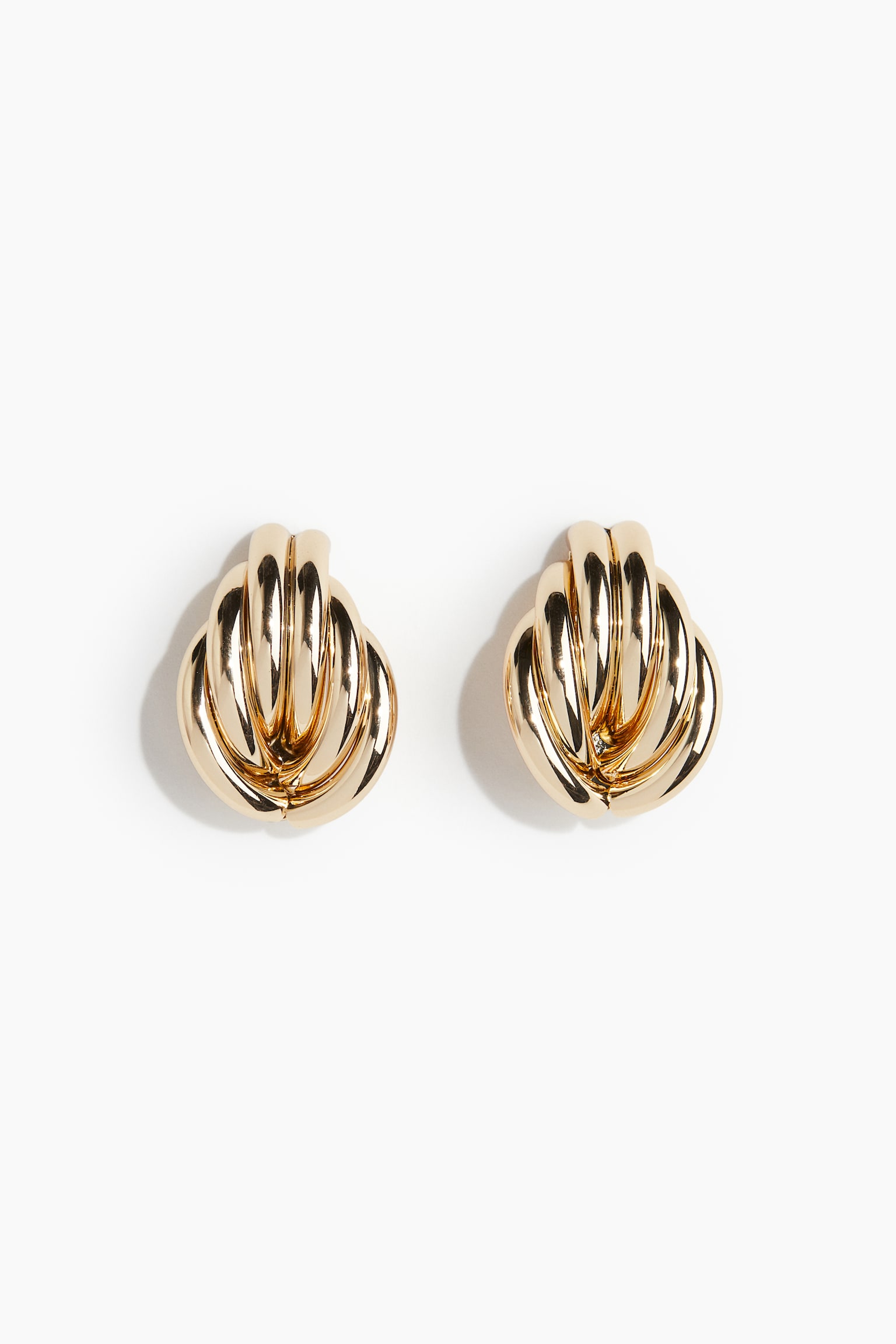 Fluted Earrings - Gold colour - 3