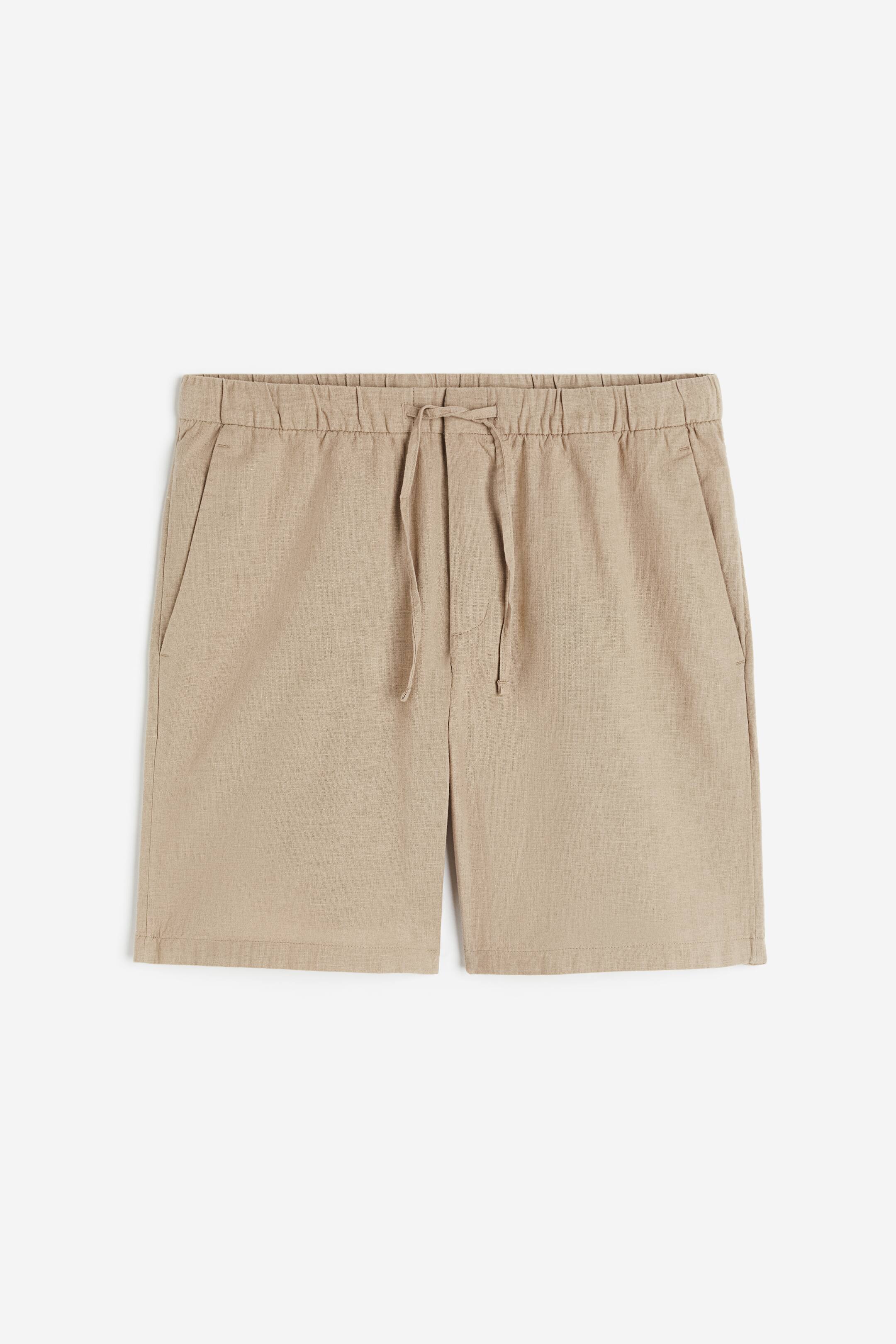 View larger image: Regular Fit Linen-blend Shorts - Beige - Men | H&M PH 1