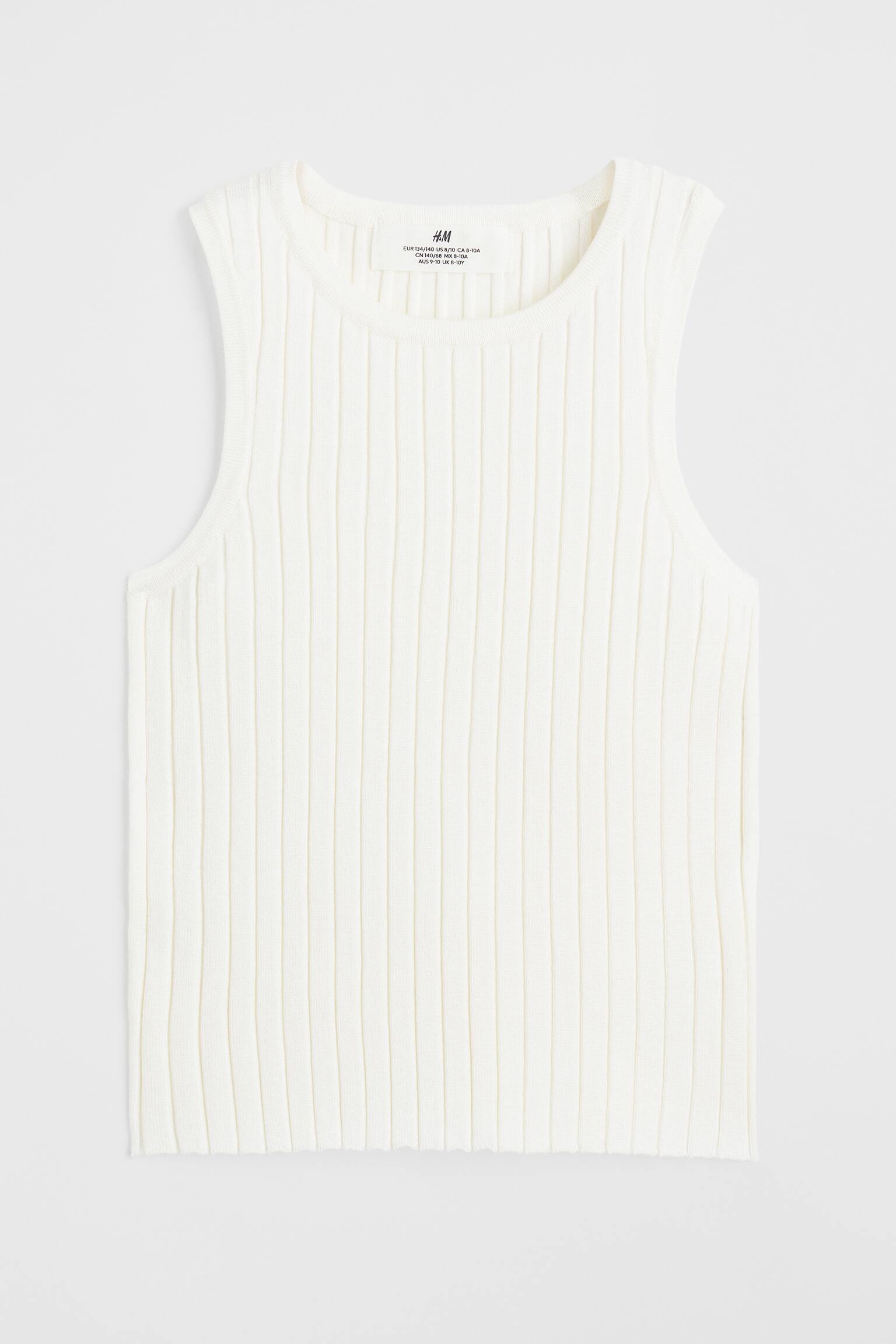 Rib Knit Top - Natural white