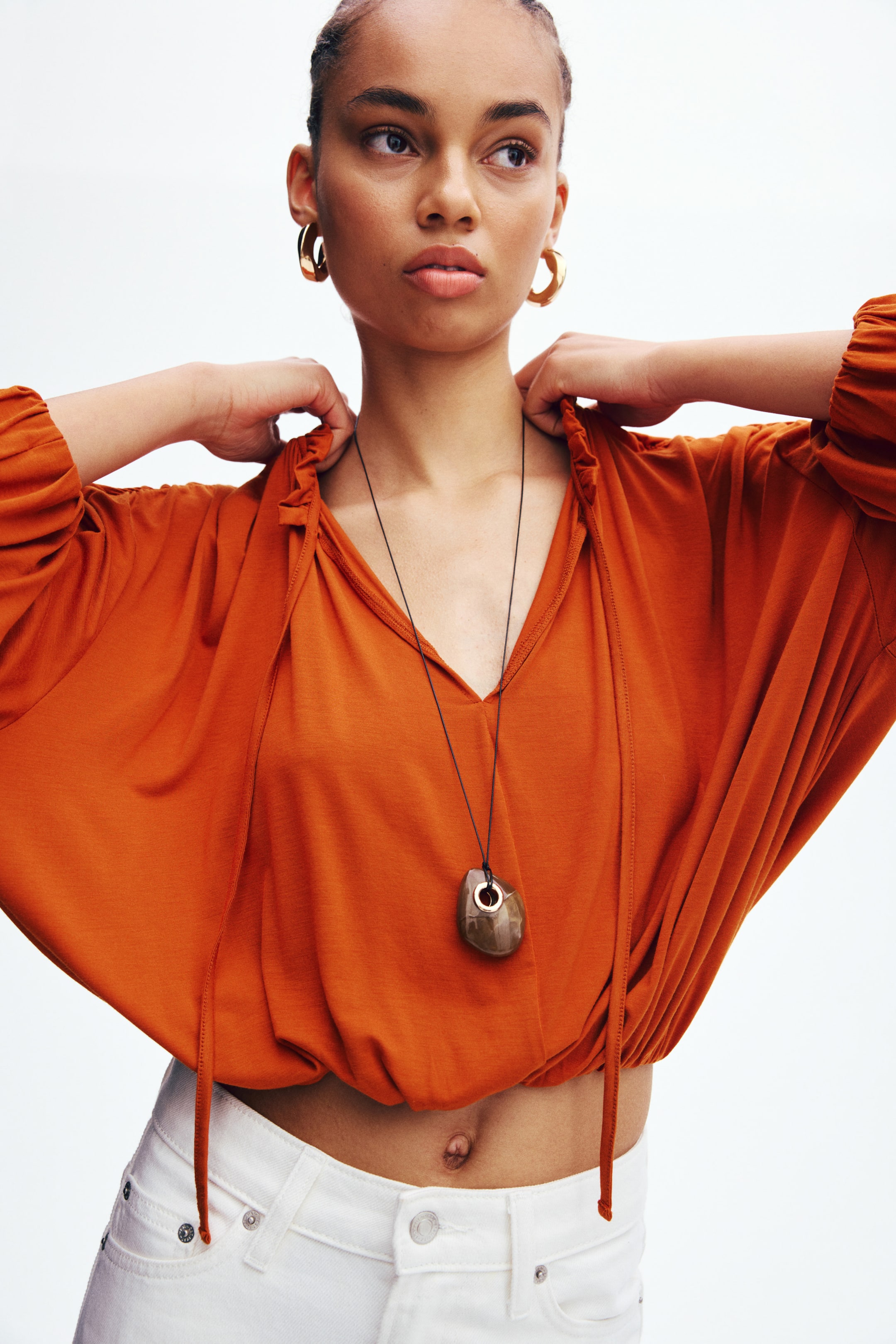 Gathered Viscose Top