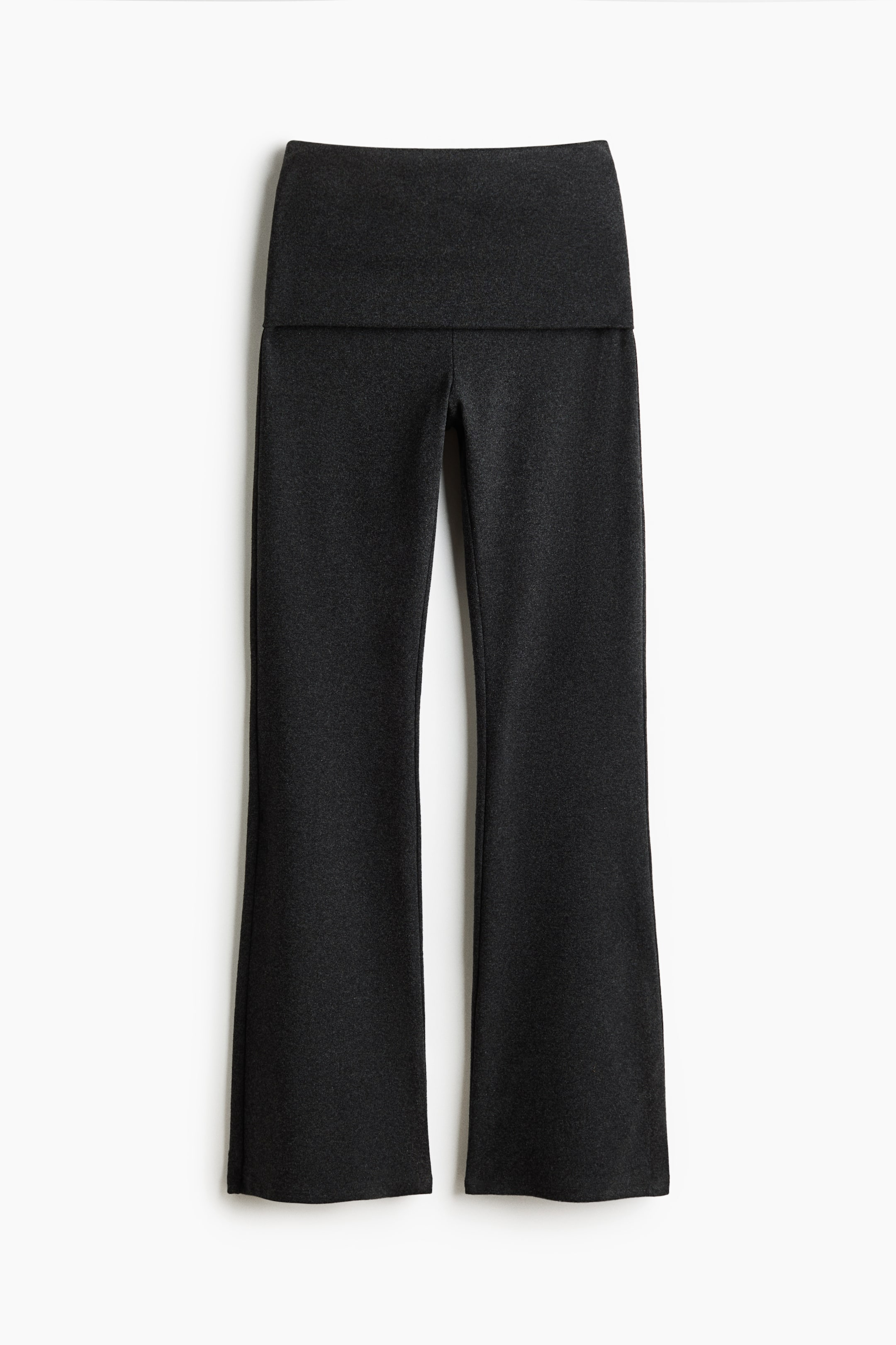 View larger image: Foldover-waist jersey trousers - Anthracite grey marl - Ladies | H&M 1