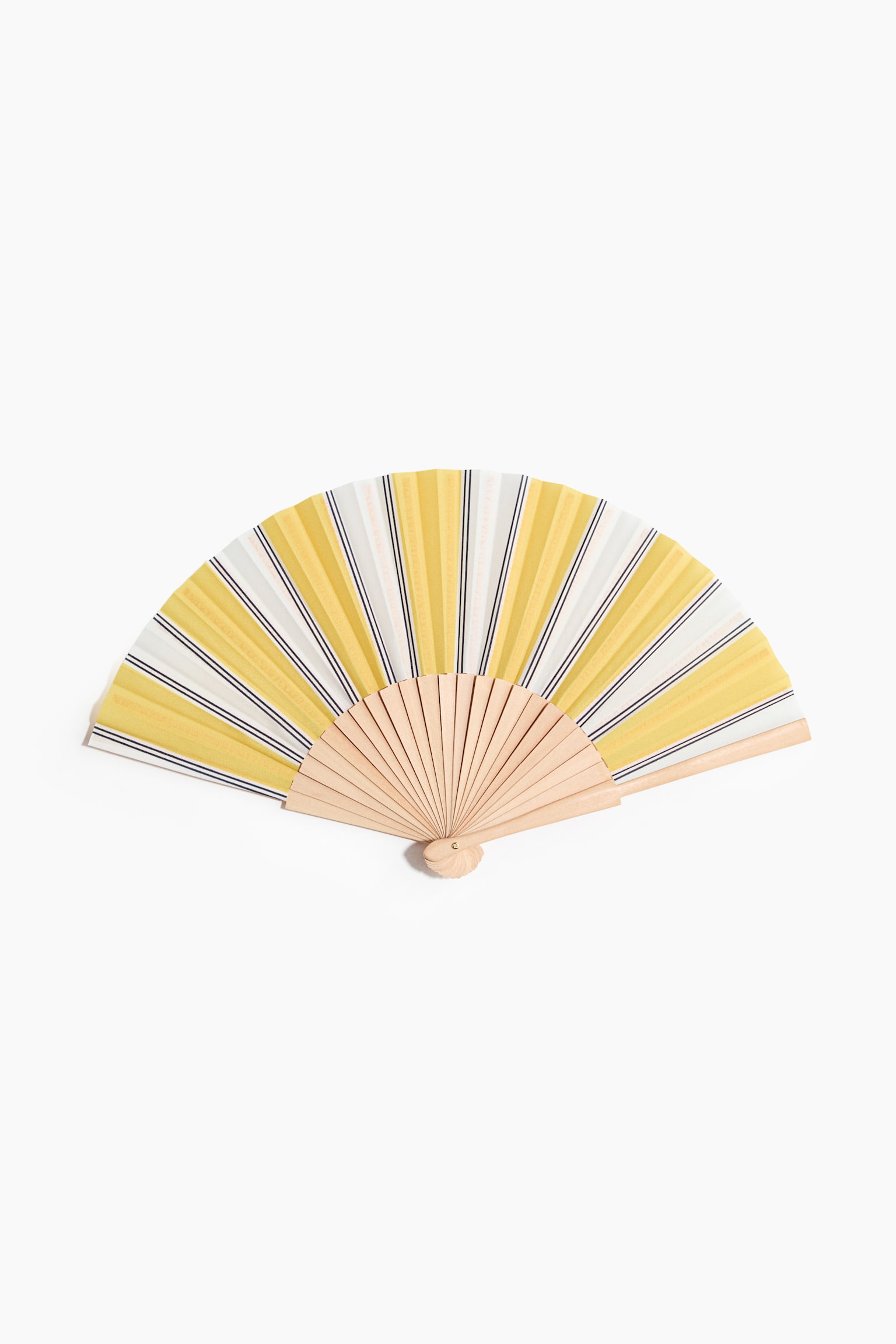 Folding Fan - Yellow/striped/Beige/leopard print/Black/Mint green/striped/Bright pink
