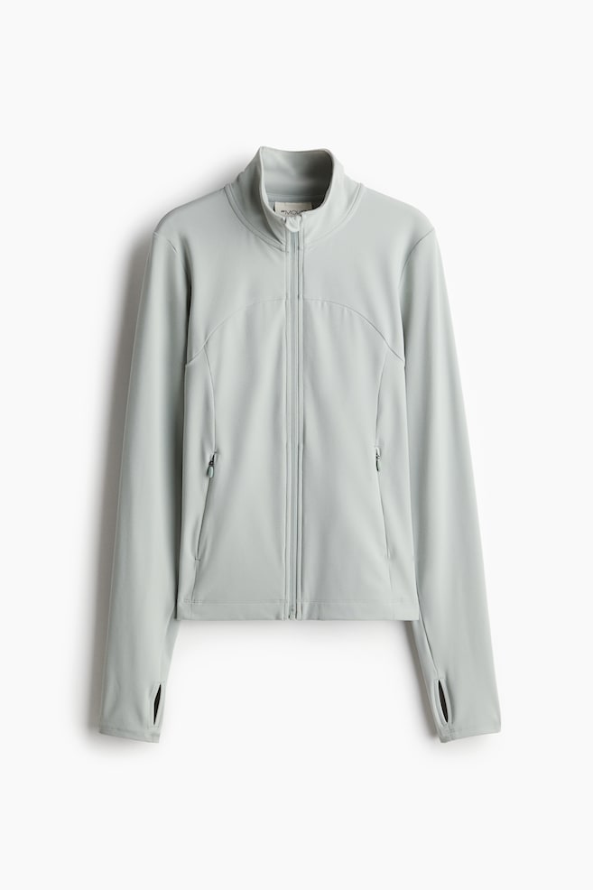 Zip-through sports jacket with SoftMove™ - Light turquoise/Warm grey - 1