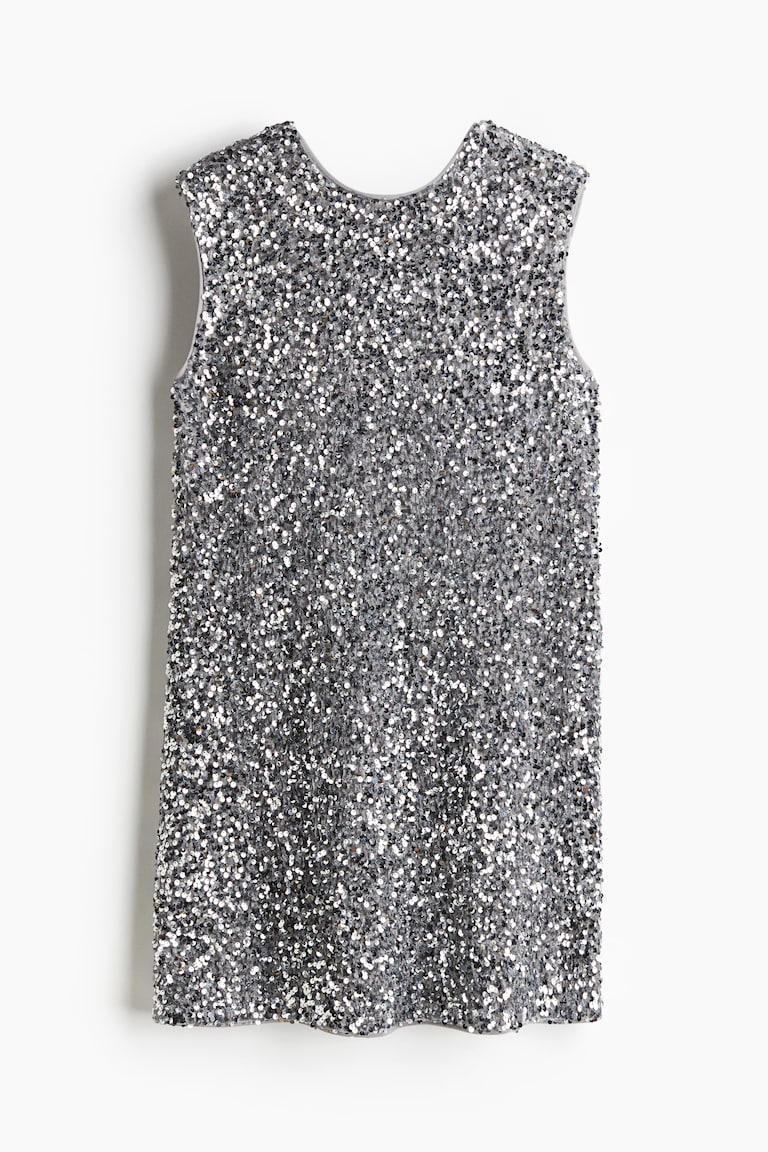 h&m black and white sequin dress Girls - White/Black Bow-Detail Sequined Dress - Size: 2-3Y