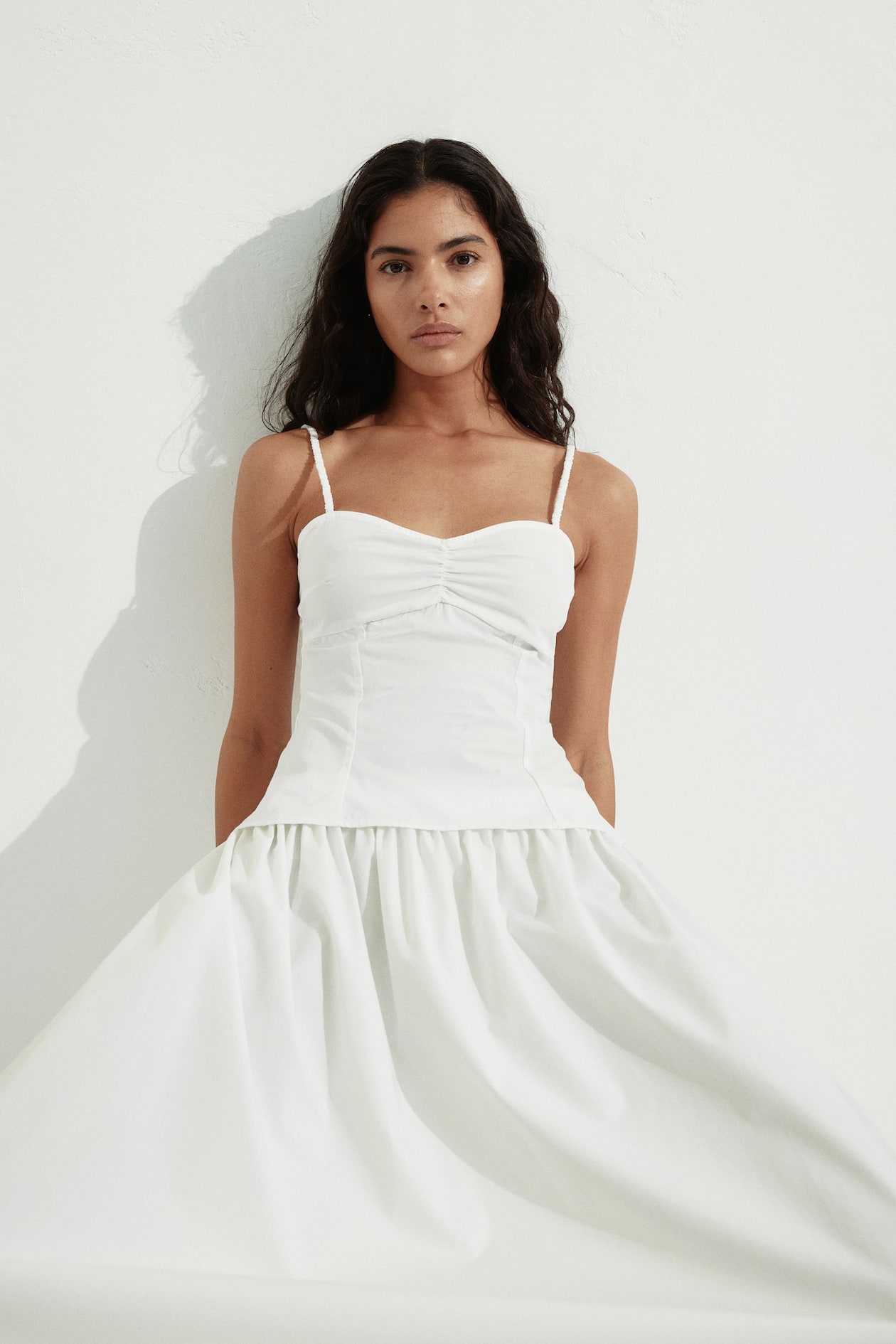 Gathered Camisole Top - White - Ladies | H&M US