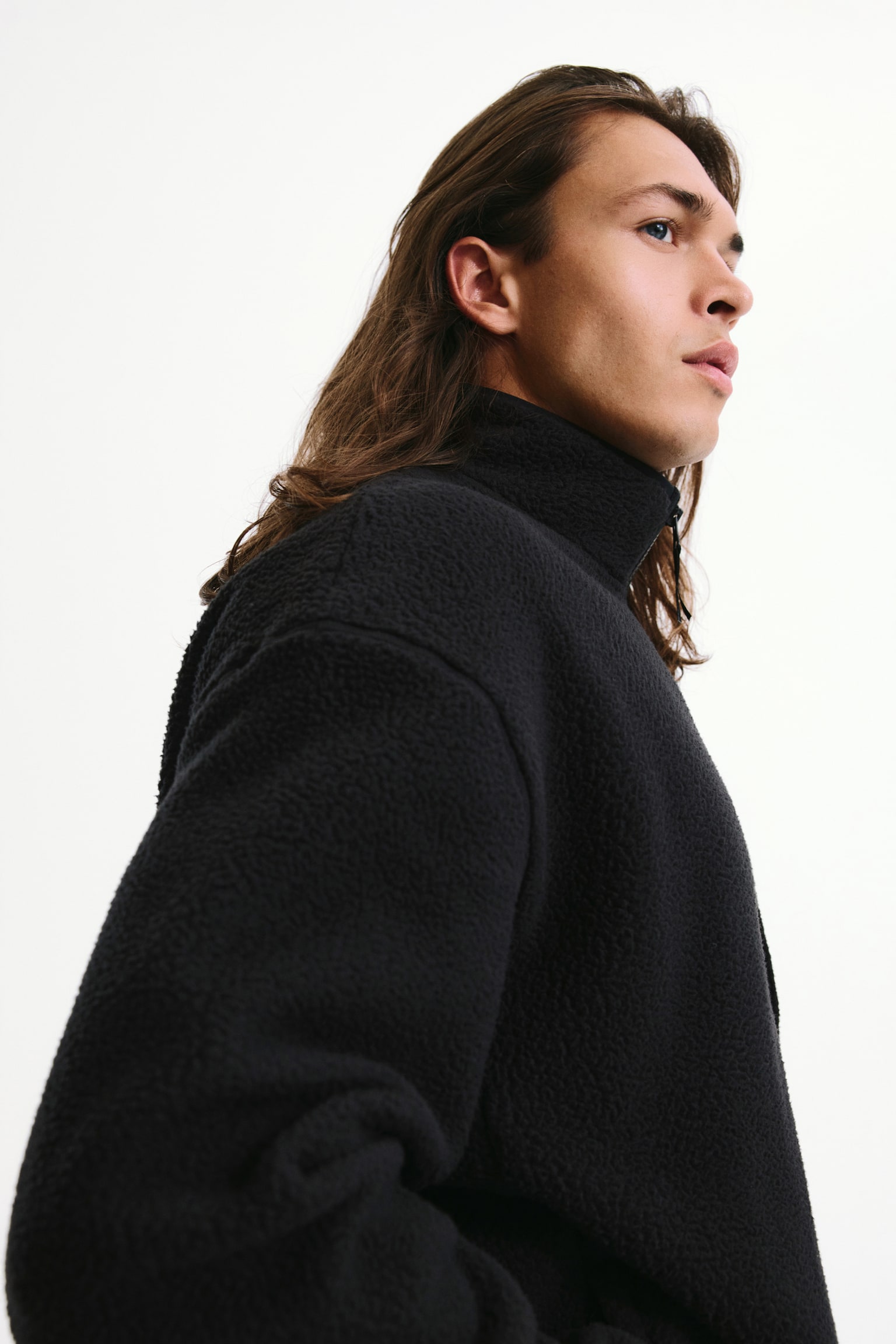 H&M Move Мужские куртки H&M Regular Fit Teddy, цвет: Чёрный — фото 5