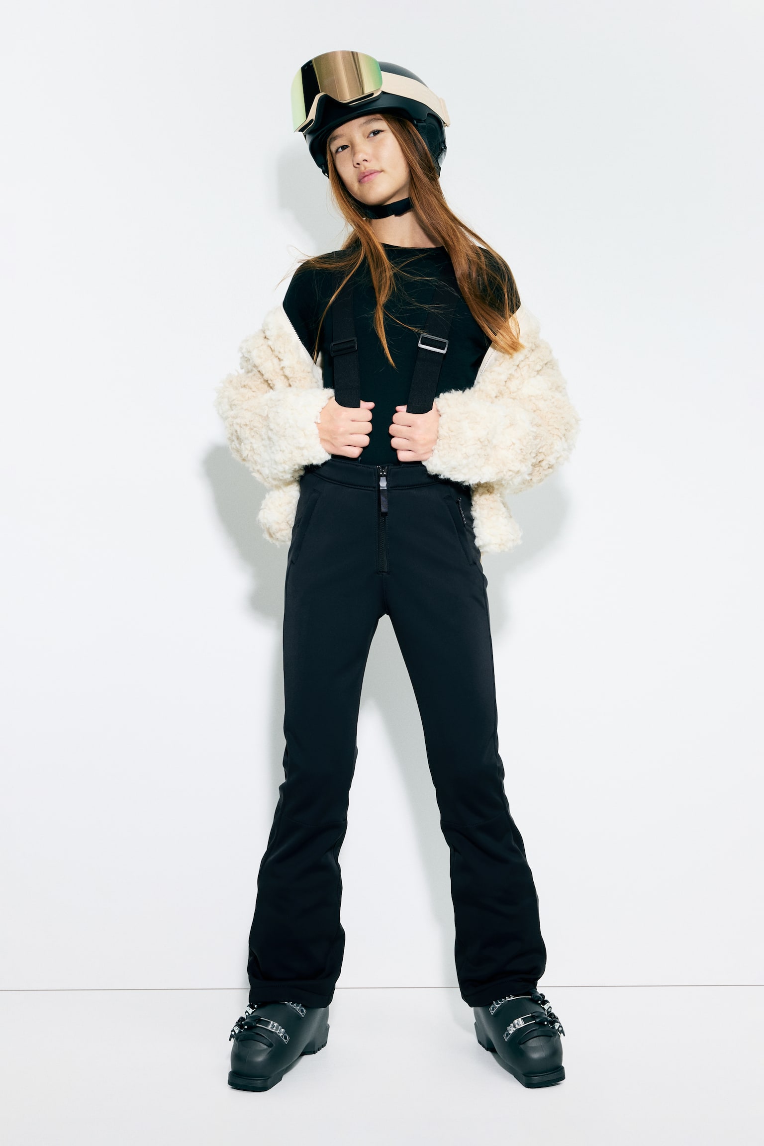 Pantalón de esquí repelente al agua - Negro/Lila berenjena/Crema - 6