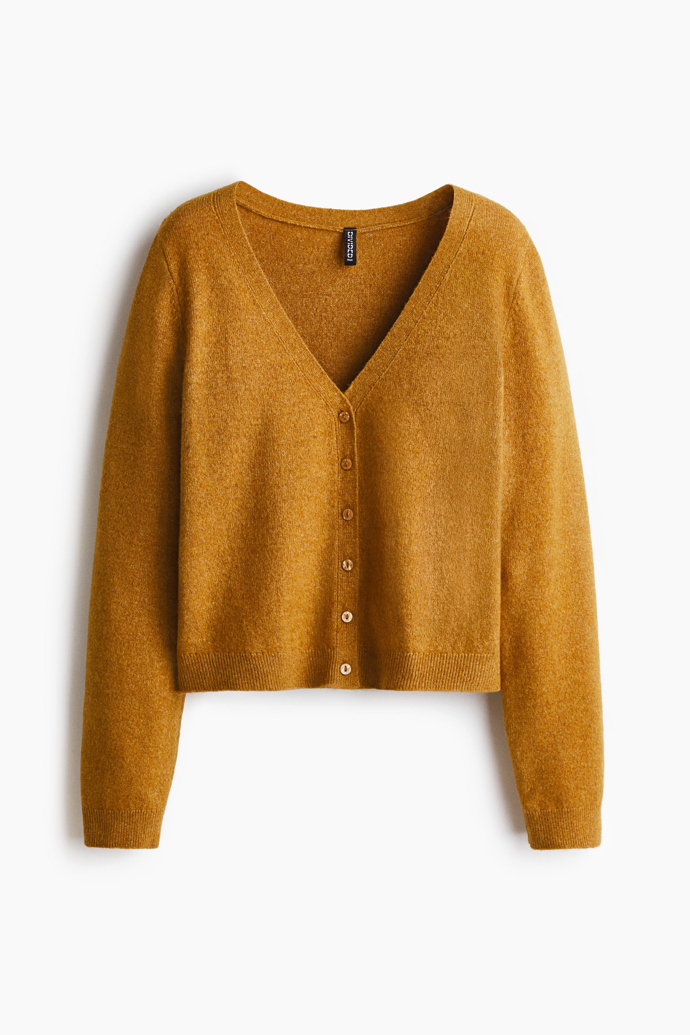 V-Neck Cardigan - Dark mustard yellow
