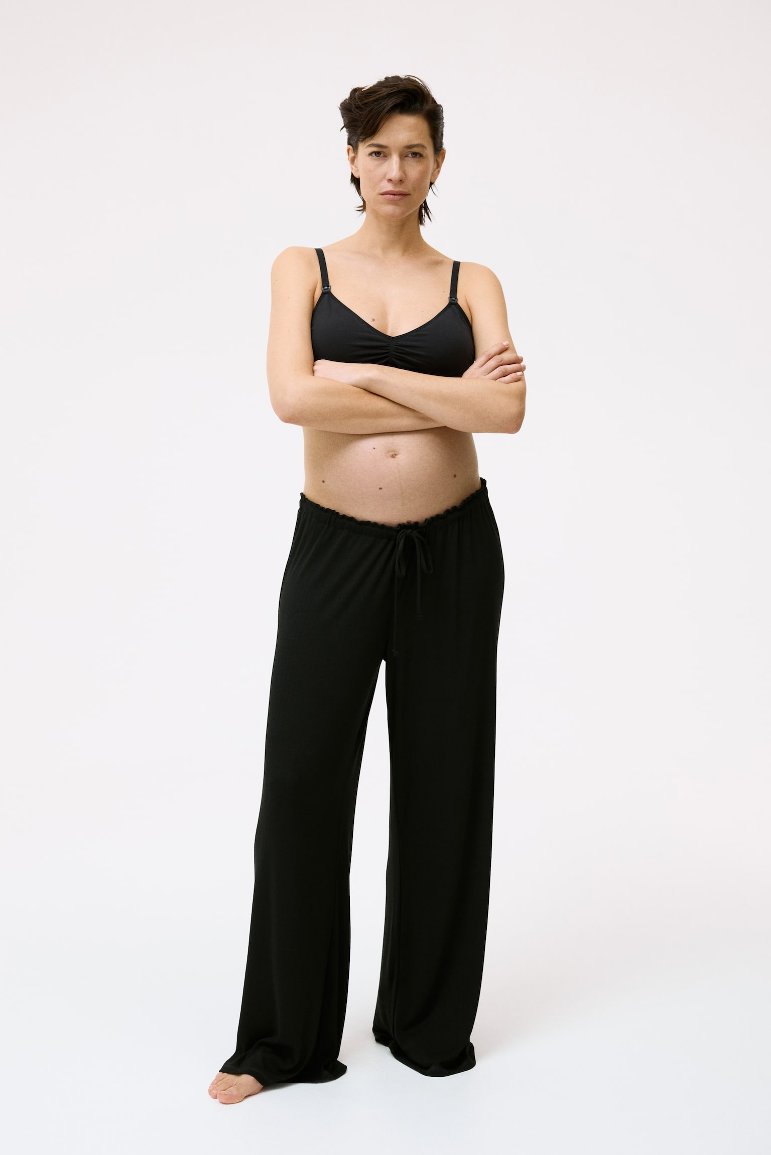 MAMA Reggiseno da allattamento in misto cotone - Nero/Light mole marled - 6