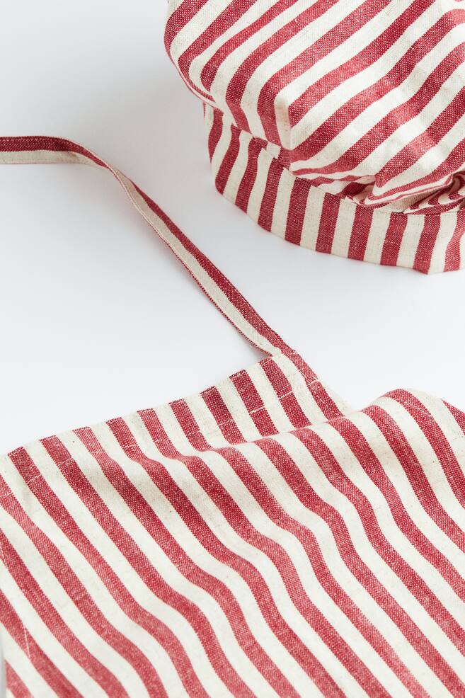 Children’s apron and chef’s hat - Red/White striped - 3