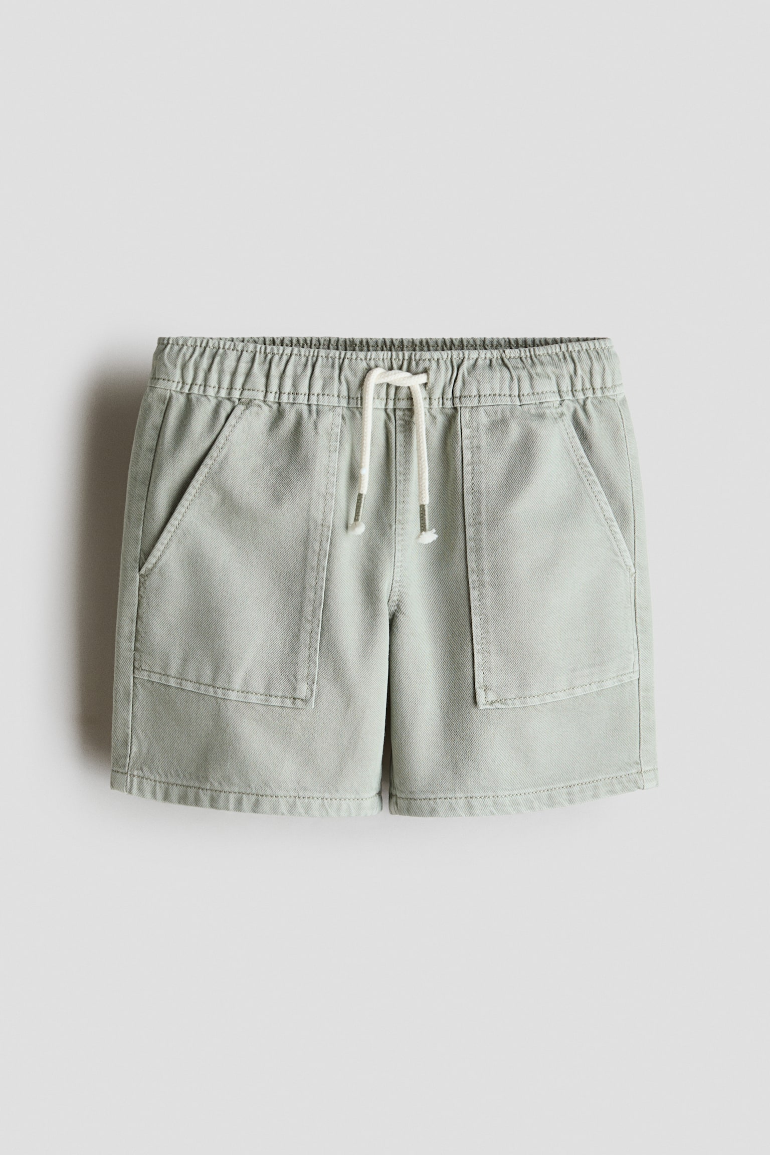 Short en sergé - Vert kaki clair