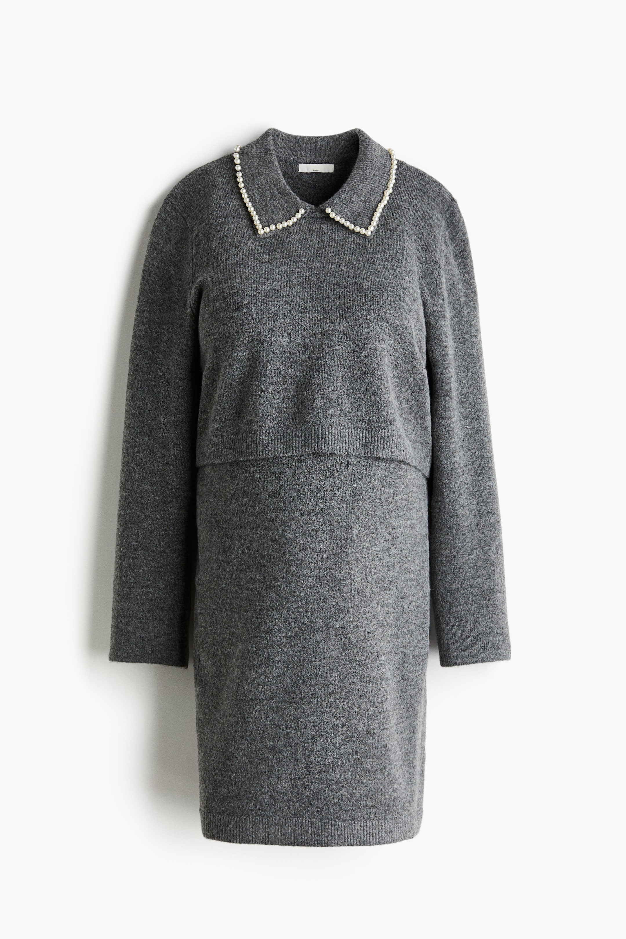 Ver imagen más grande: MAMA Conjunto de 2 piezas en punto - Gris oscuro jaspeado - MUJER | H&M ES 1