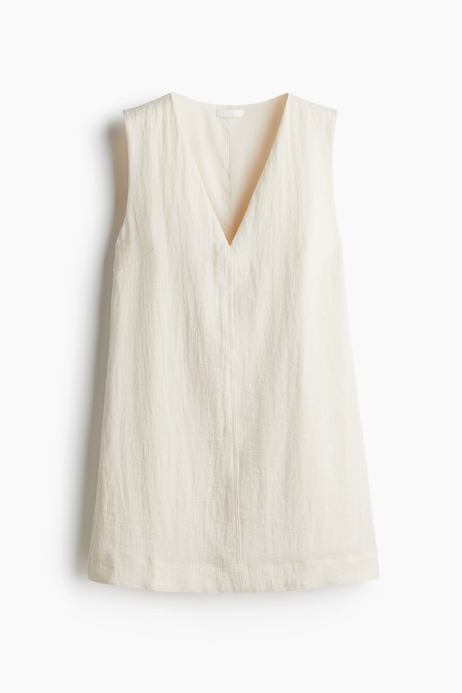 Vestido recto con escote en V - Beige claro/Beige/Estampado piel serpiente/Negro - 1