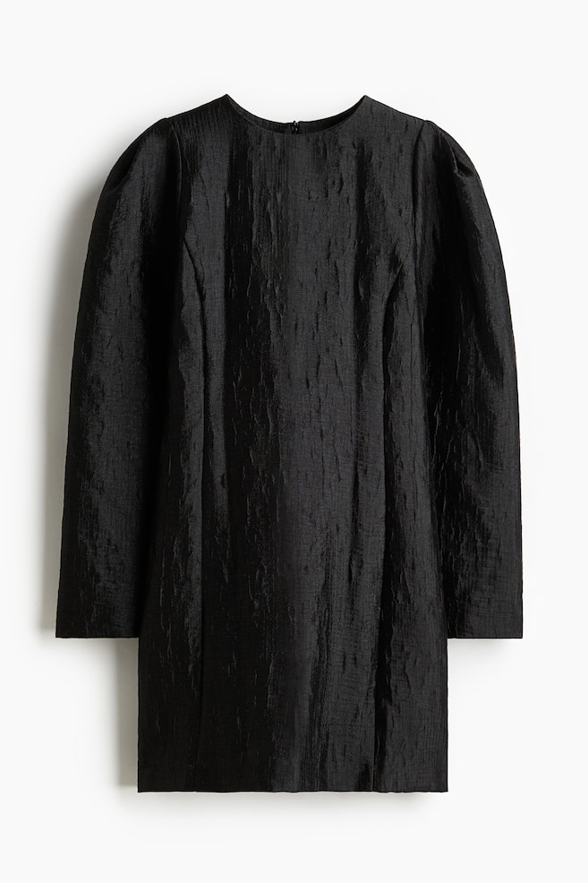 Robe en tissu jacquard - Noir - 1