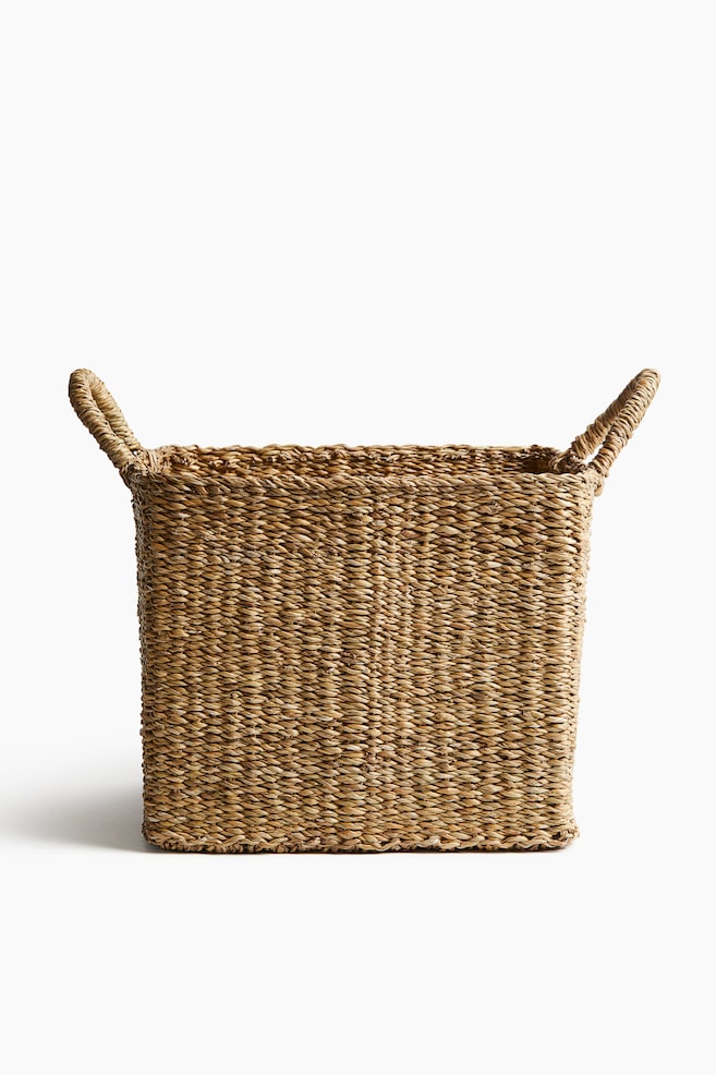 Large braided storage basket - Beige - 1