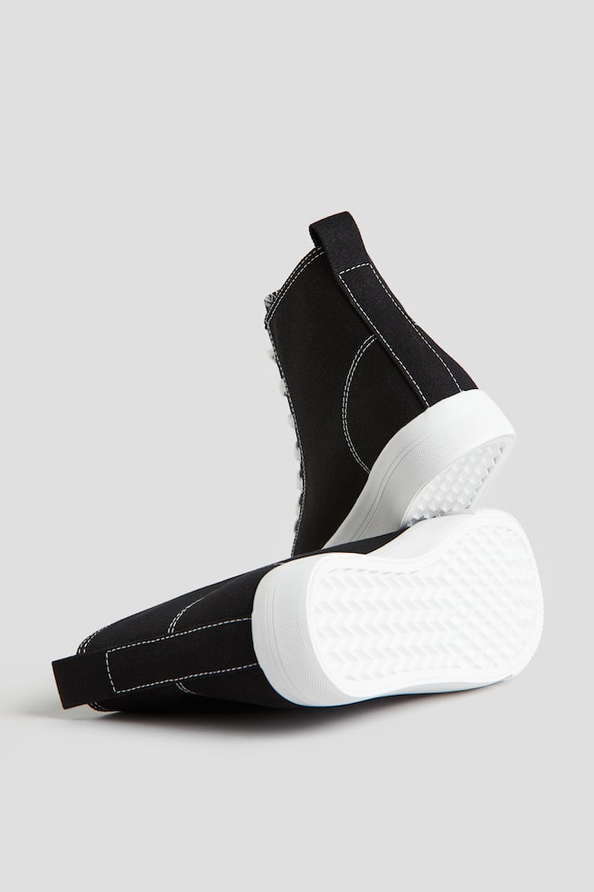 Sneakers alte tela di cotone - Nero - 2