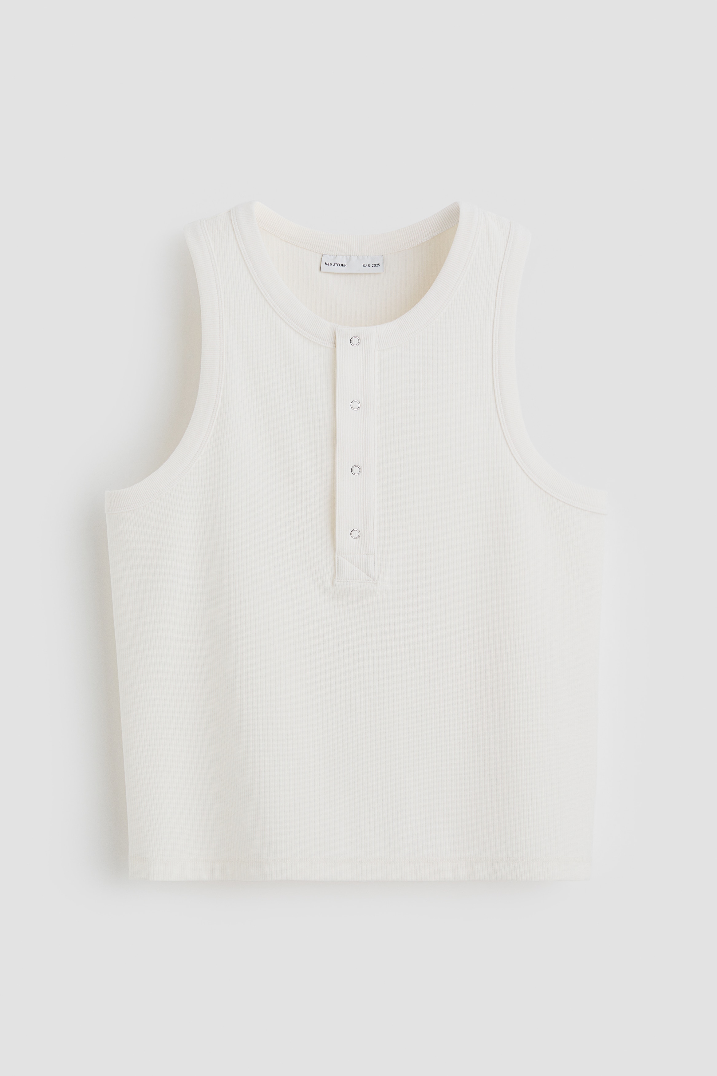 リブヘンリーネックタンクトップ - クリーム - Men | H&M JP