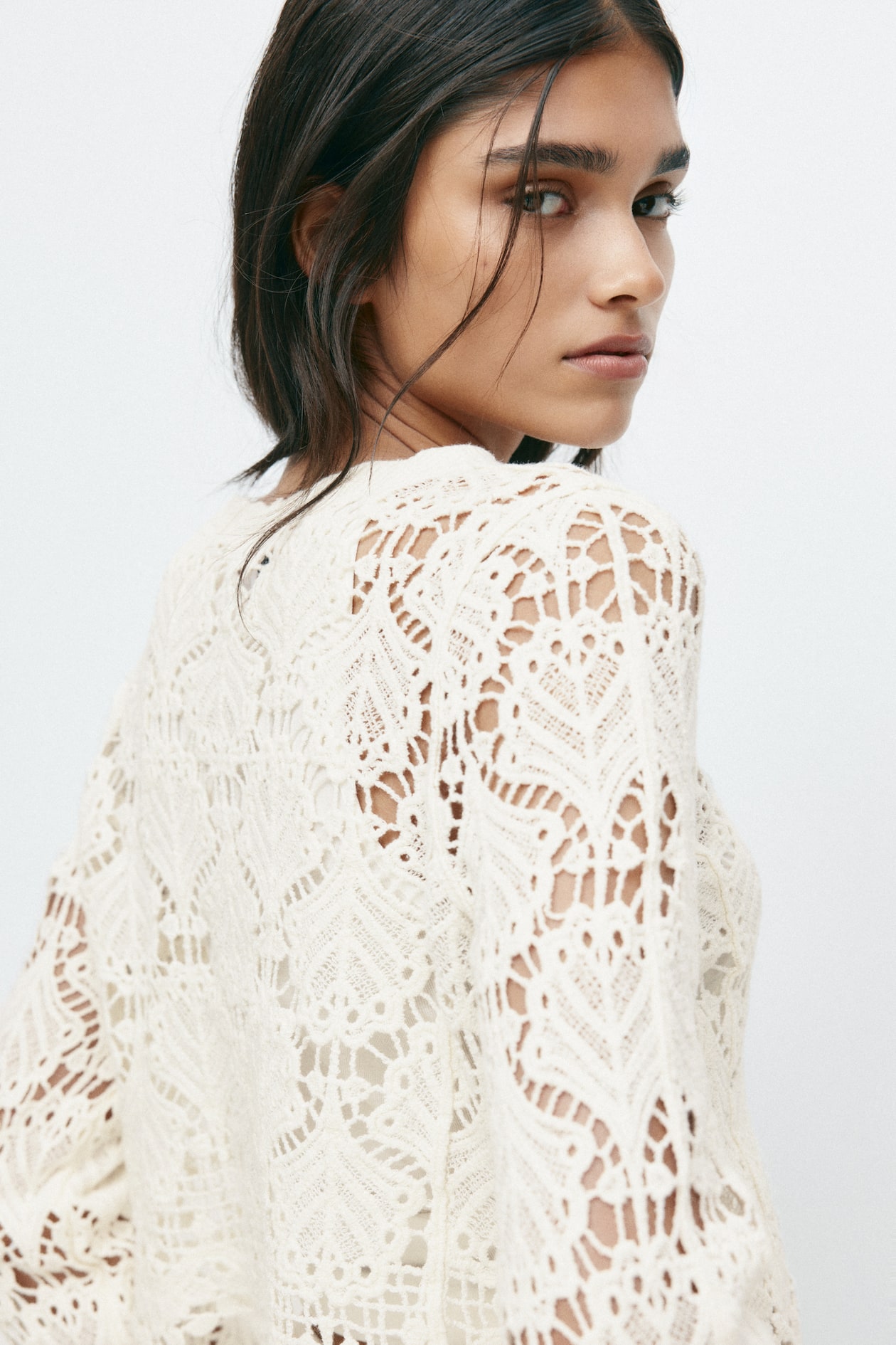 Crochet-Look Cotton Cardigan - image 3