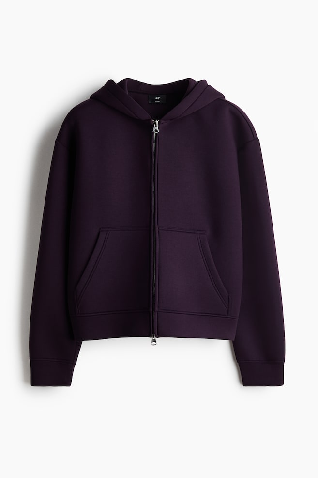 Chaqueta sudadera efecto neopreno Loose Fit - Violeta oscuro/Negro/Crema/Gris jaspeado/Gris jaspeado - 1
