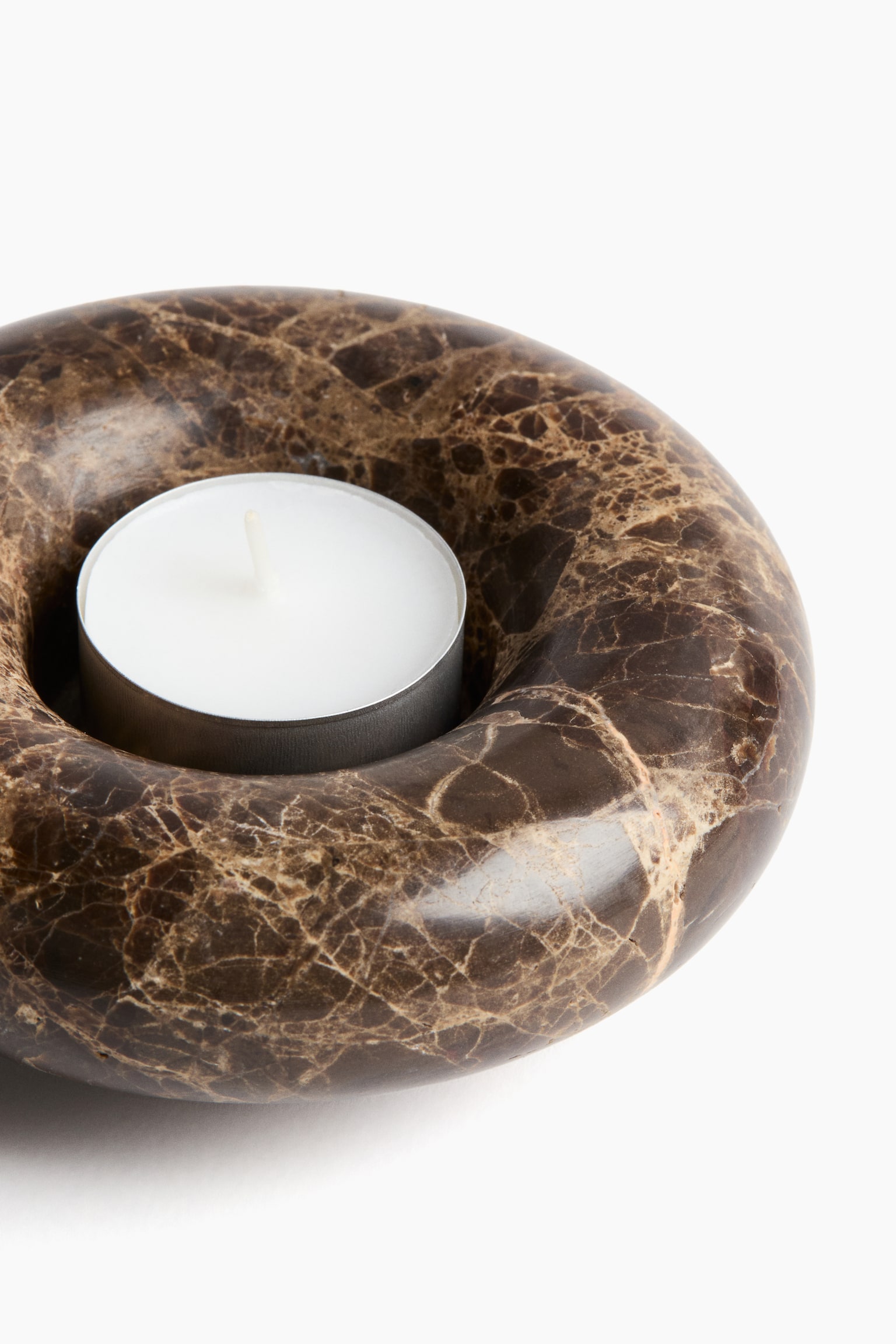 Portavelas de mármol - Café oscuro/Beige/Beige claro/Mármol - 5