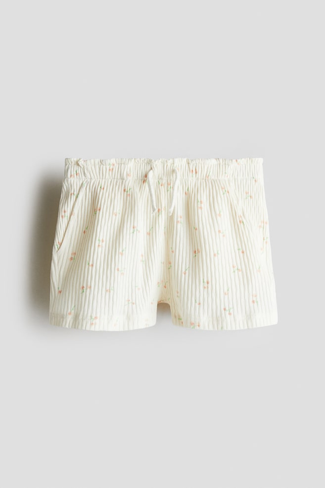 Pointelle jersey shorts - Cream/Floral/Light pink/Strawberries/Light green - 1