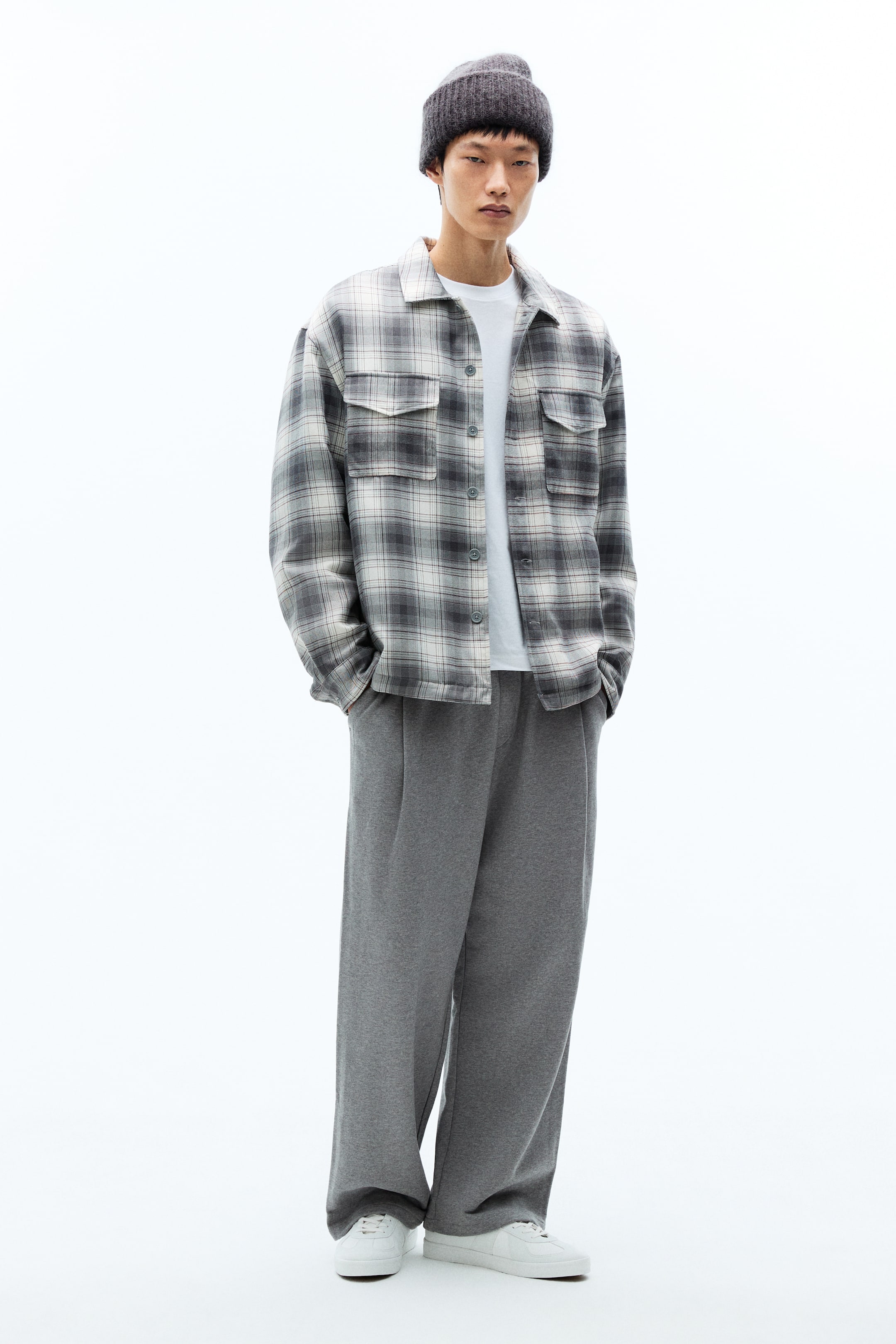 이미지 확대 보기: 코튼 팬츠 - 그레이 멜란지 - Men | H&M KR 2