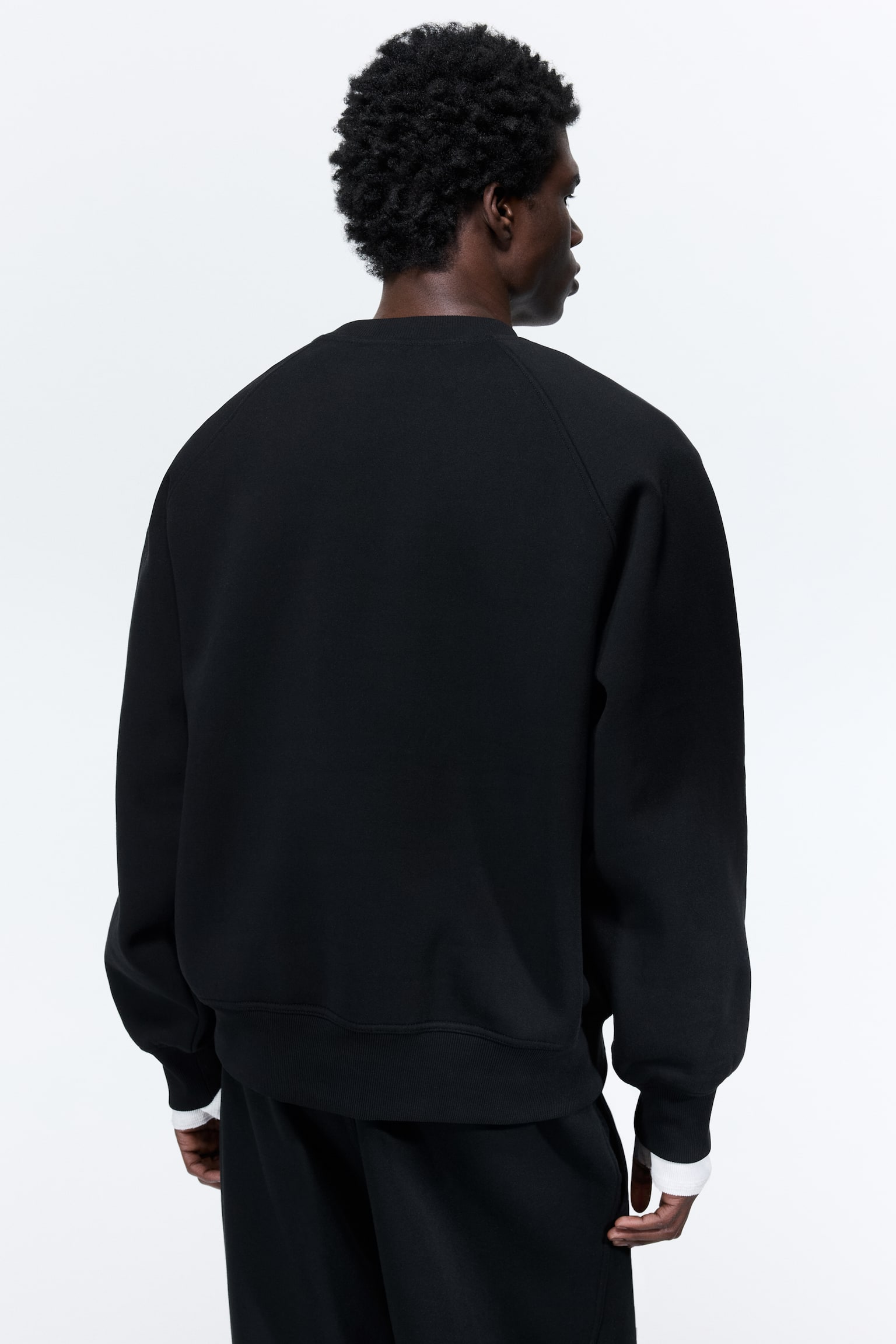 סווטשירט Oversized Fit - שחור/אפור מלאנז'/ירוק חאקי כהה/Plum purple - 6