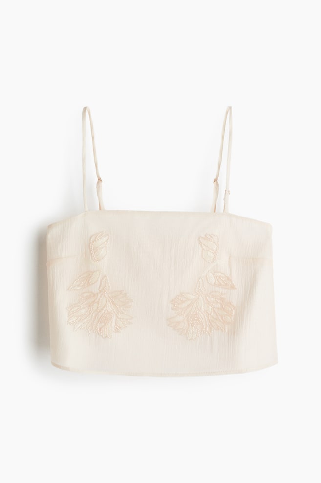 Straptop met kralenborduursel - Poederroze - 1
