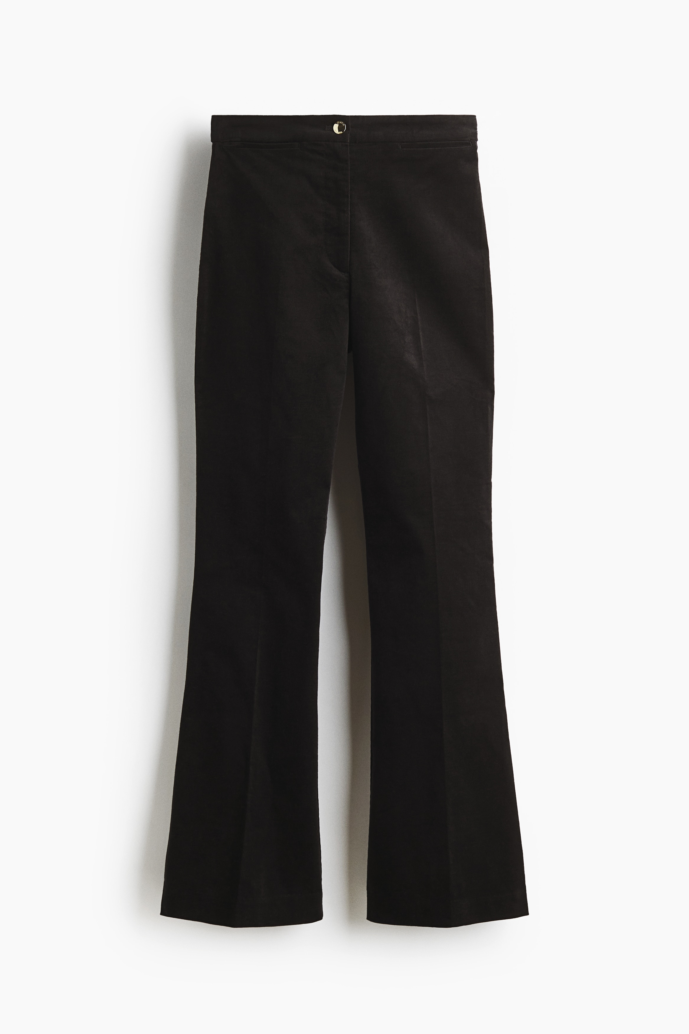 Flared velvet trousers - Black