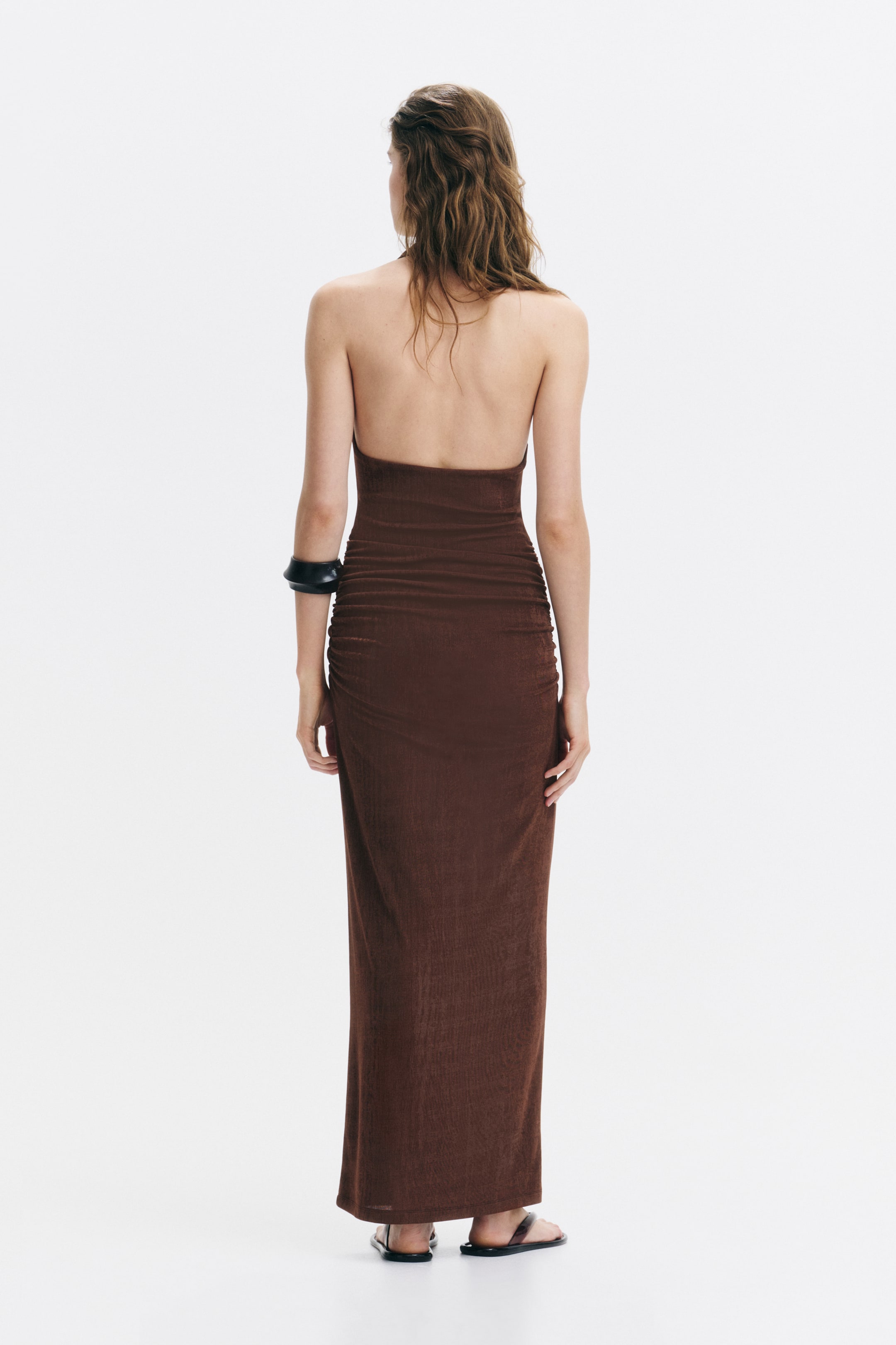Cowl-Neck Halterneck Dress