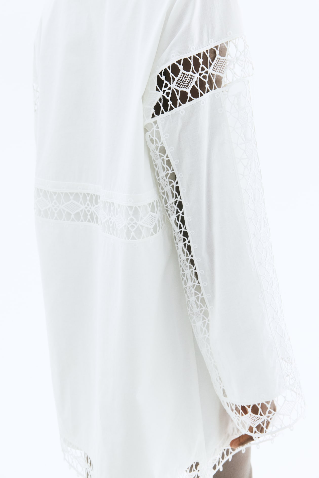 Lace-Inset Cotton Dress - image 2