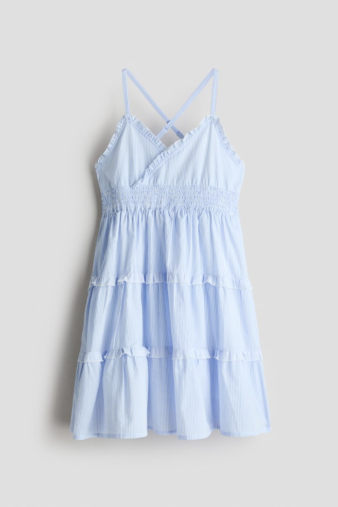 Tiered Cotton Dress - Light blue/striped/Light pink/floral/White/floral/White - 1