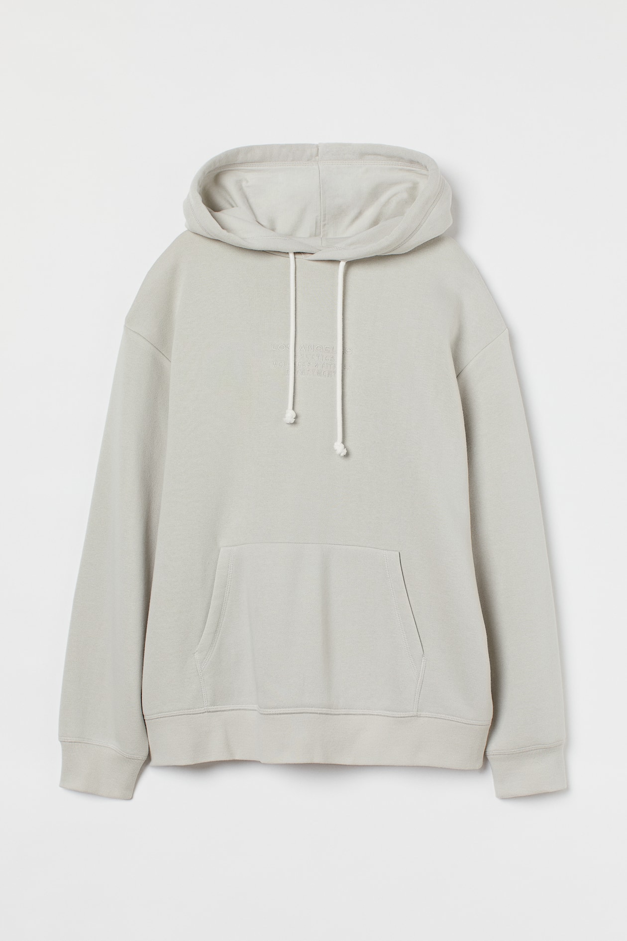 Printed Hoodie - Long sleeve - Regular length - Light sage green ...