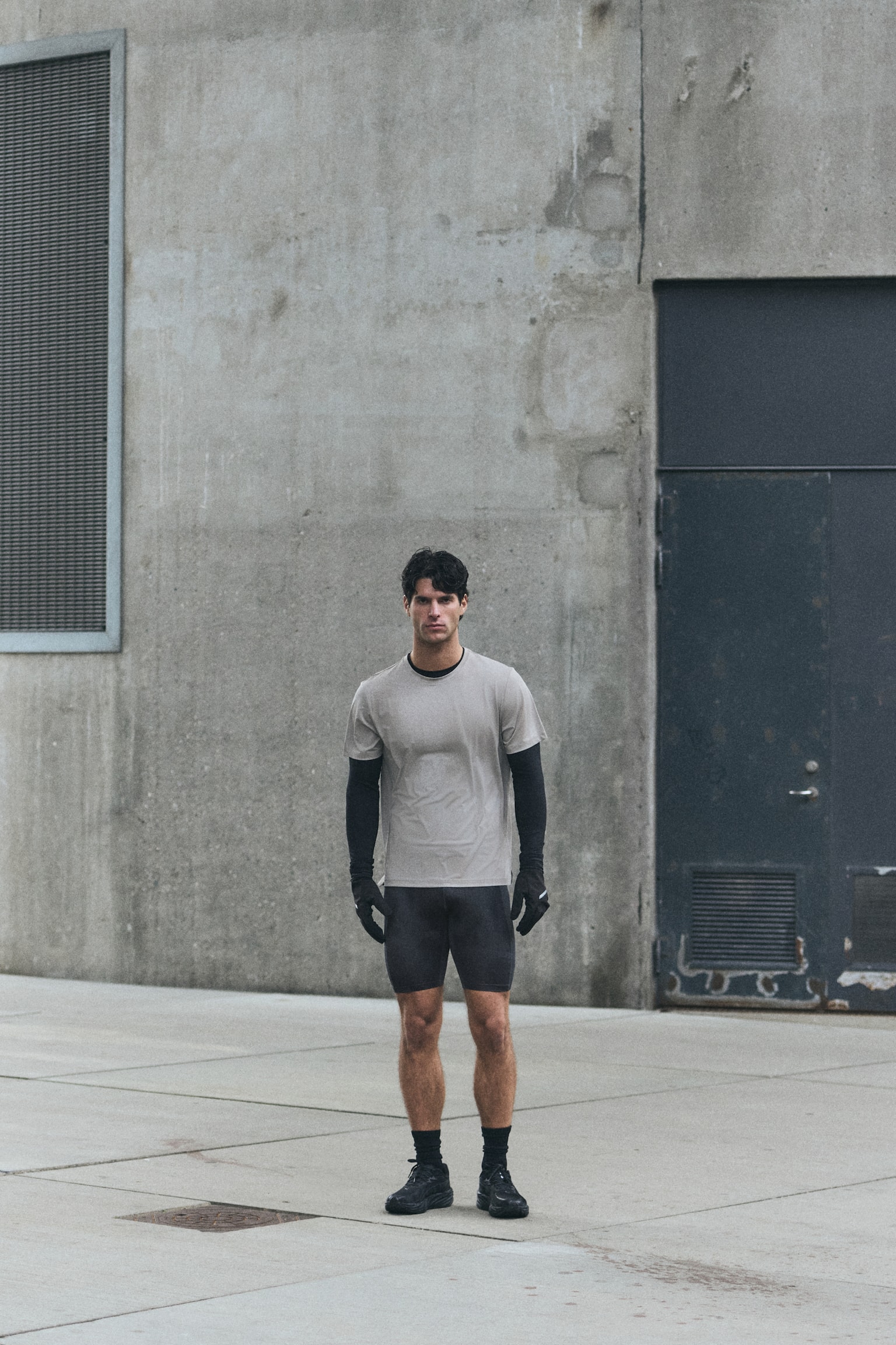 Short running tights with DryMove™ - Grey/Patterned/Black - 3