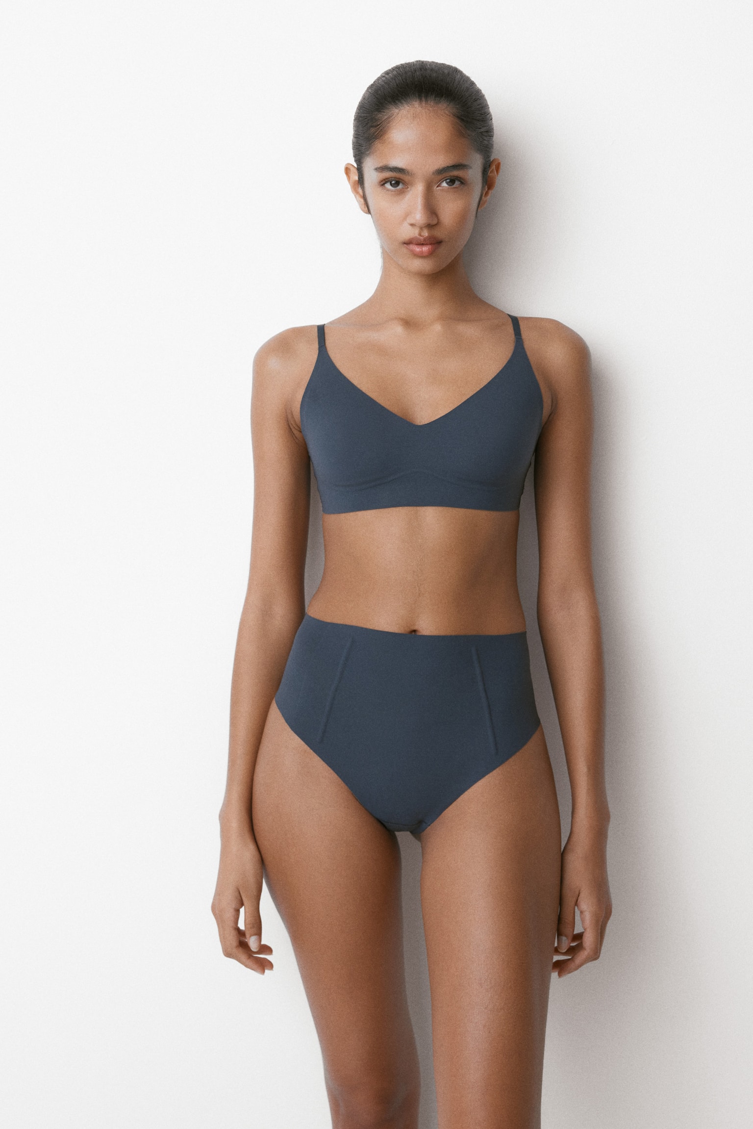 Light Shape Brazilian briefs - Dark blue/Light beige - 6