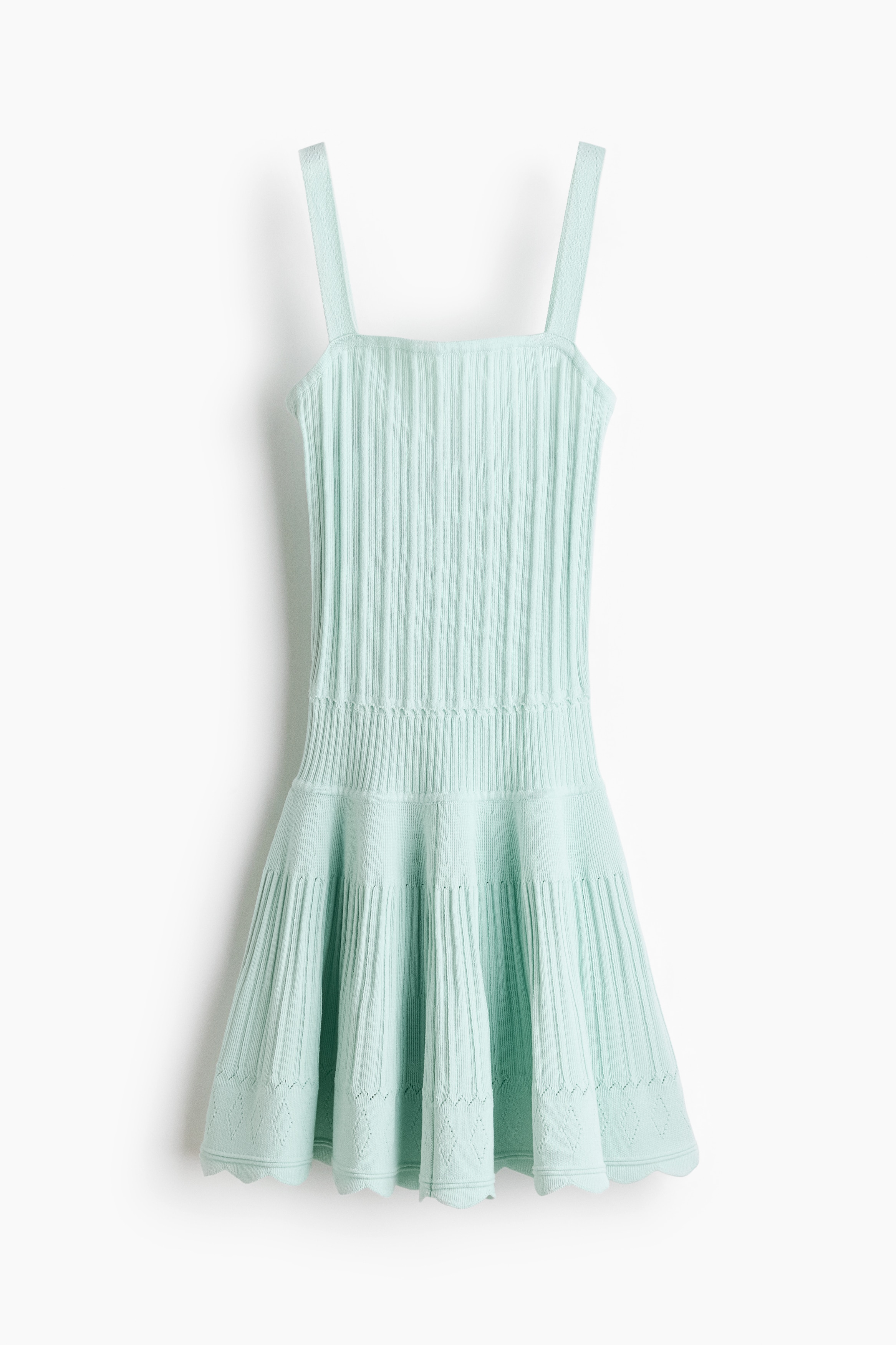 Vestido tejido con vuelo - Turquesa claro