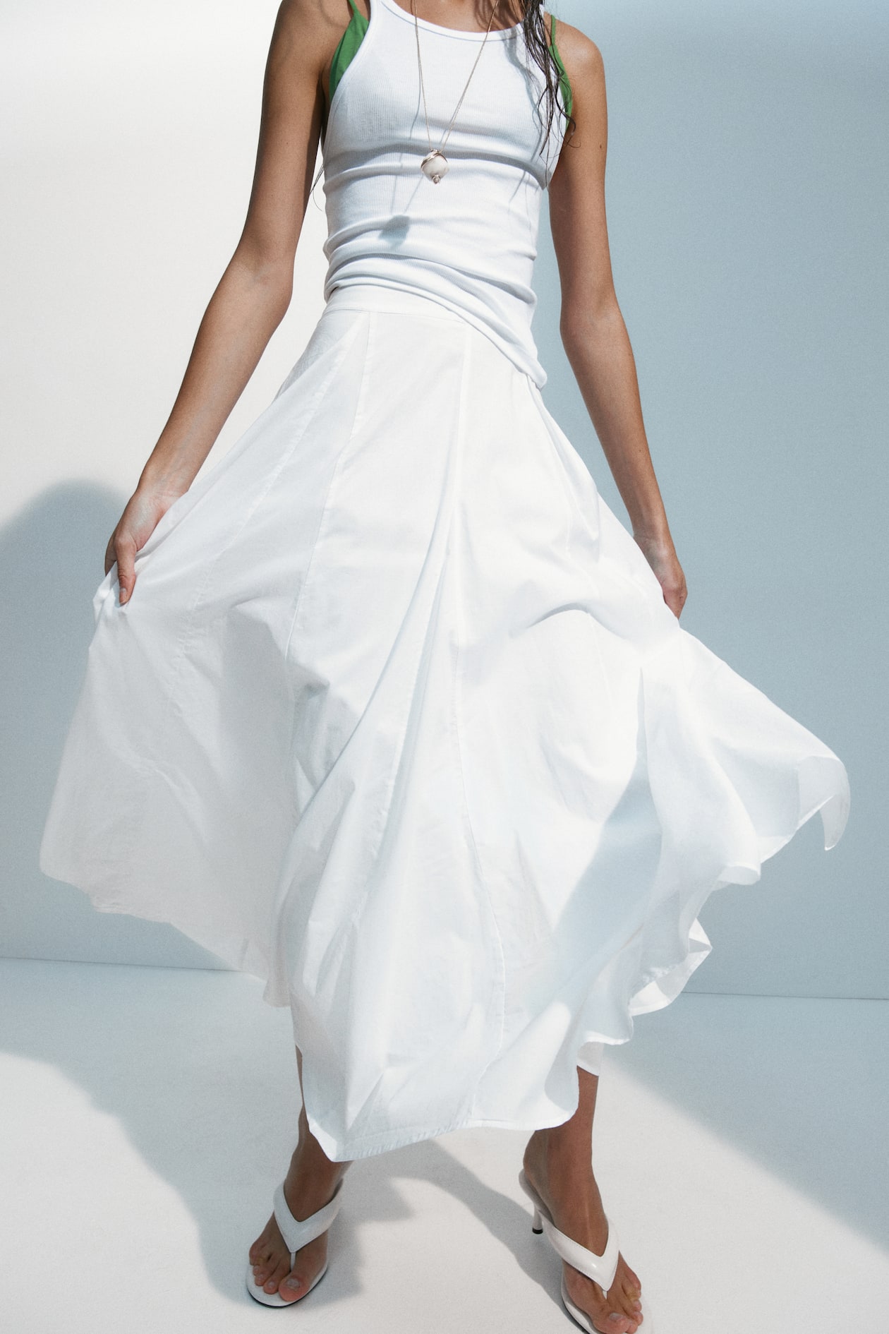 Pleated Cotton Skirt - image 2