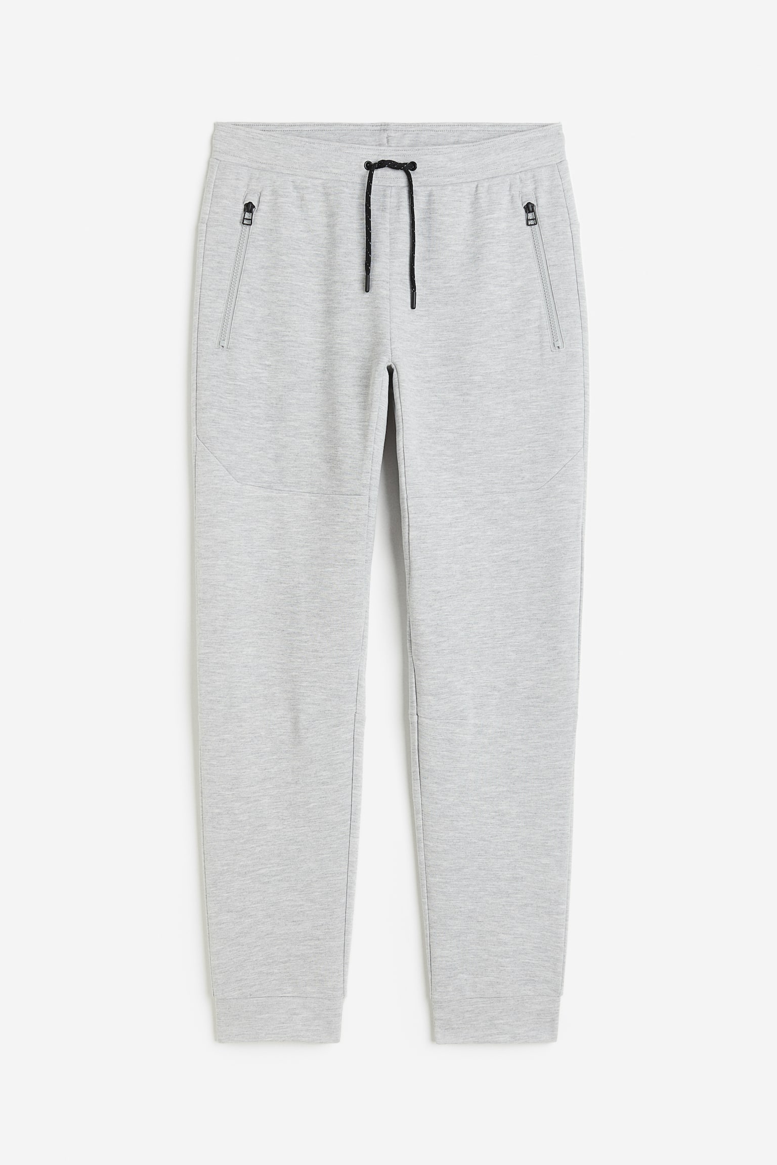 DryMove™ Tapered tech joggers with zipped pockets - Light grey marl - 1