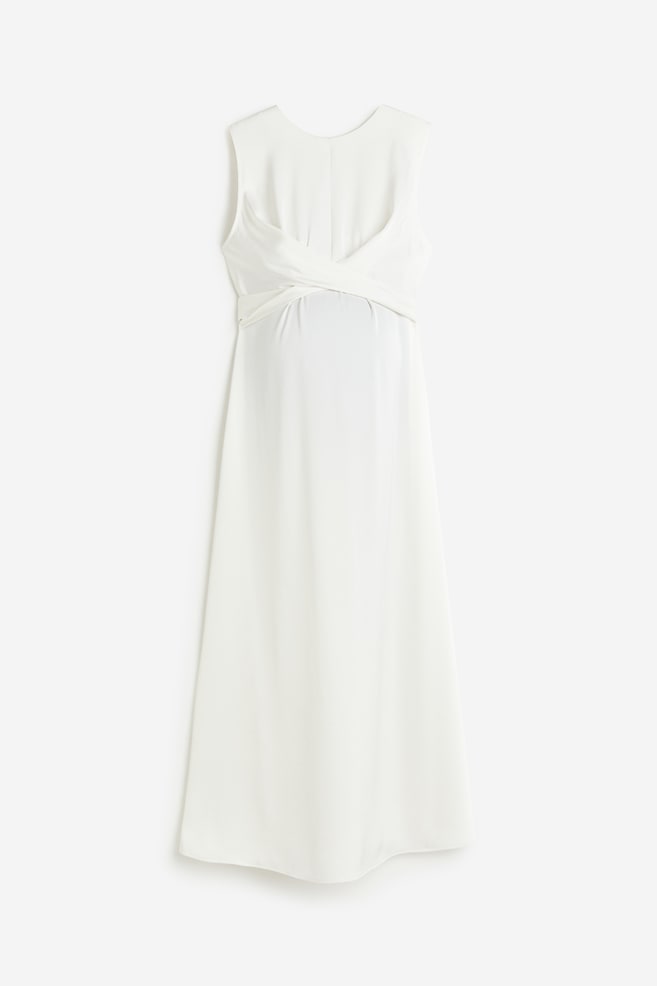 MAMA Satin dress - White/Sage green - 2