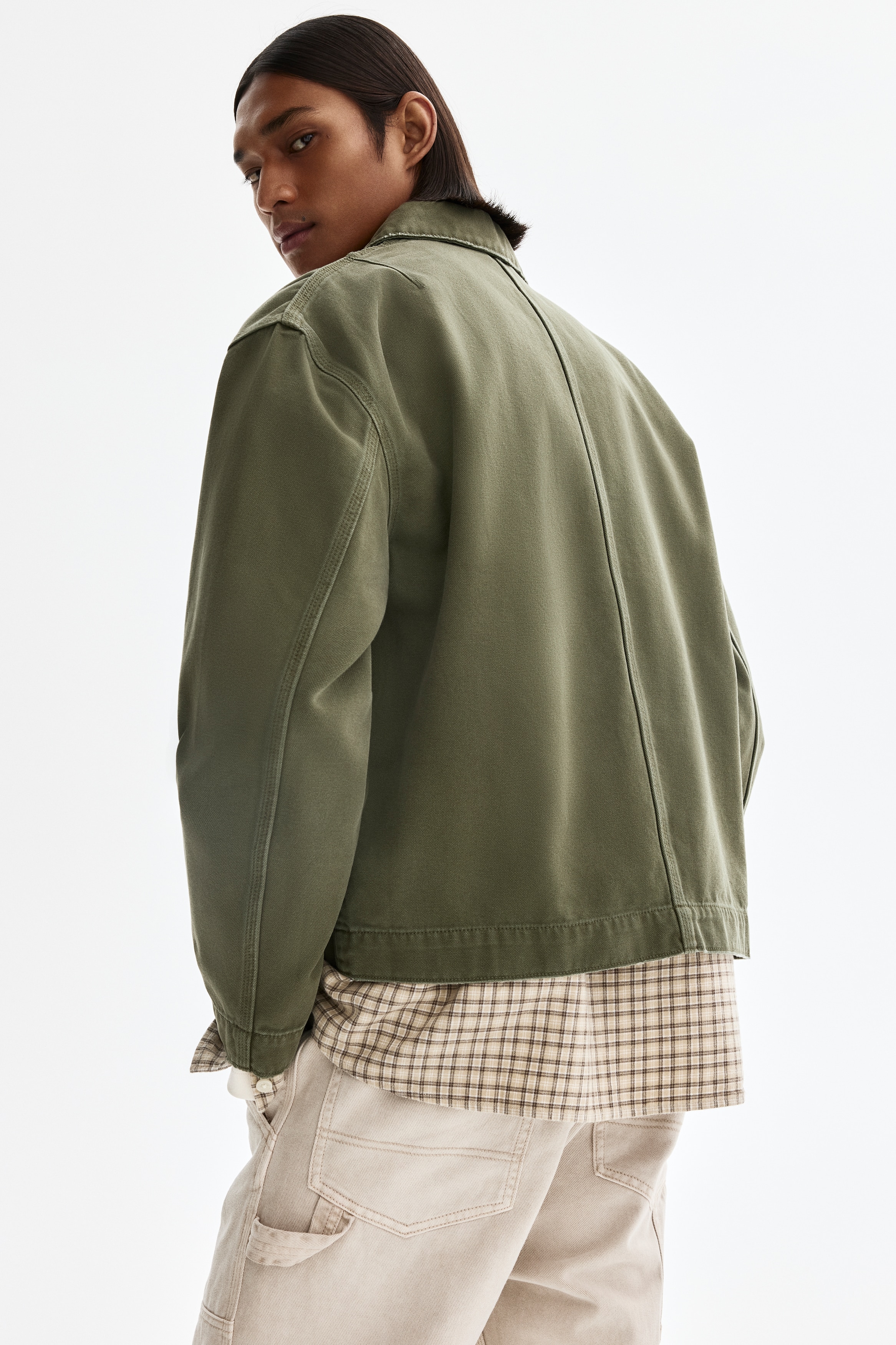 Men's Khaki green Jacket with Collar | H&M CA Men's Khaki green Jacket with Collar | H&M CA