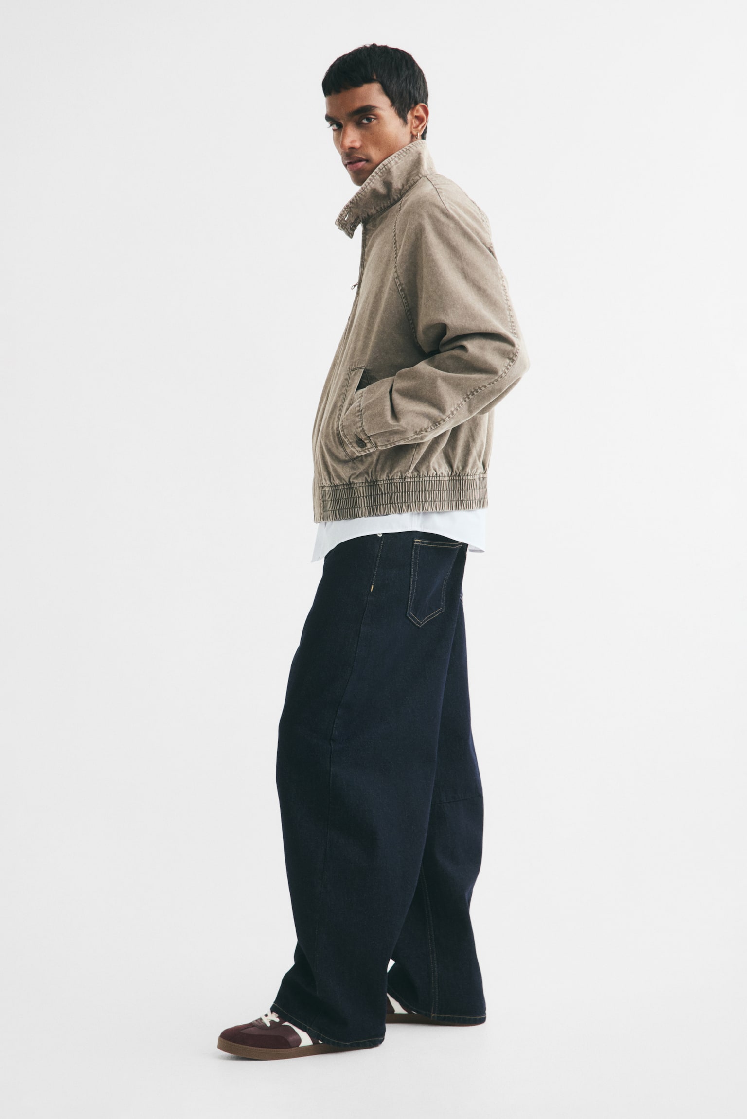 Мужские джинсы H&M Baggy Barrel-Leg, цвет: Тёмный джинсовый синий — фото 5
