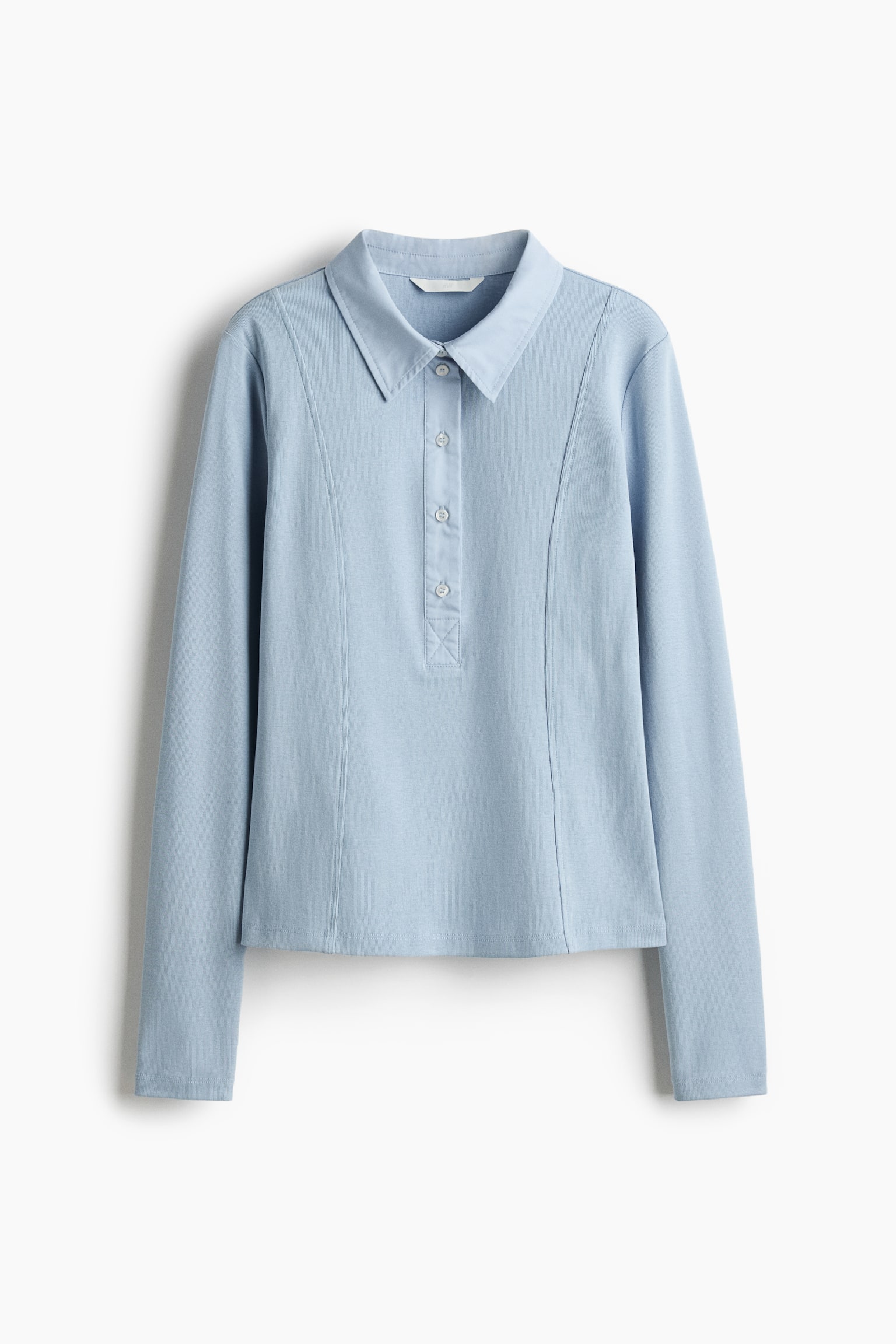 Playera polo entallada - Azul claro/Beige