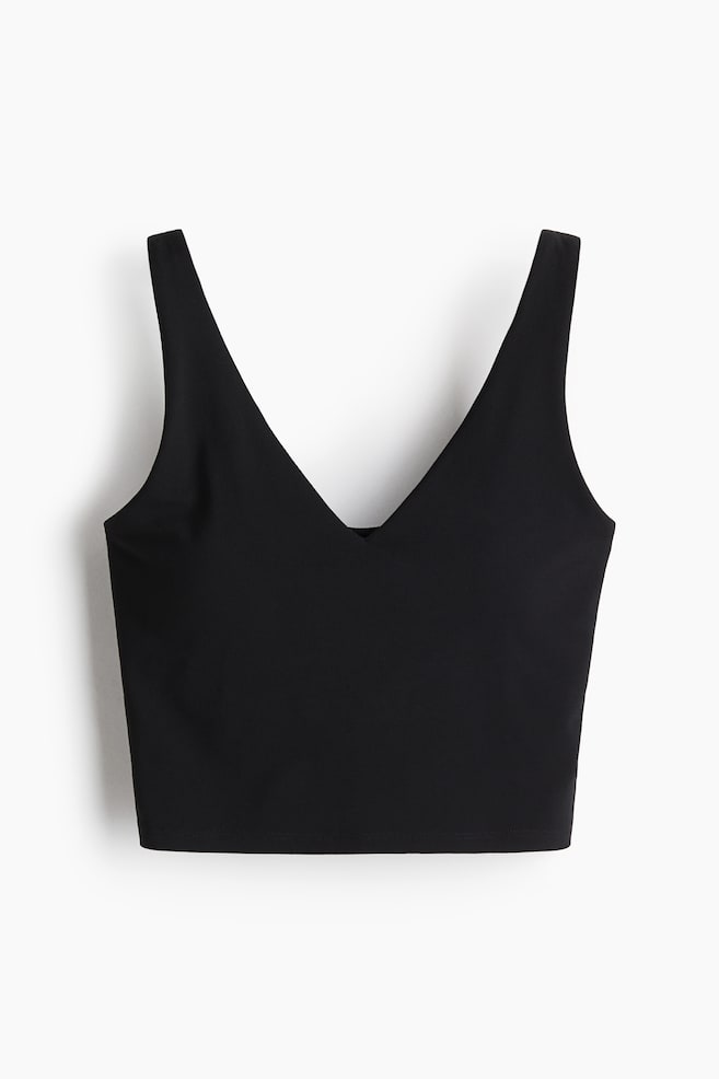 Yoga-BH mit SoftMove™ Lycra® Medium Support - Schwarz/Hellgrün - 1