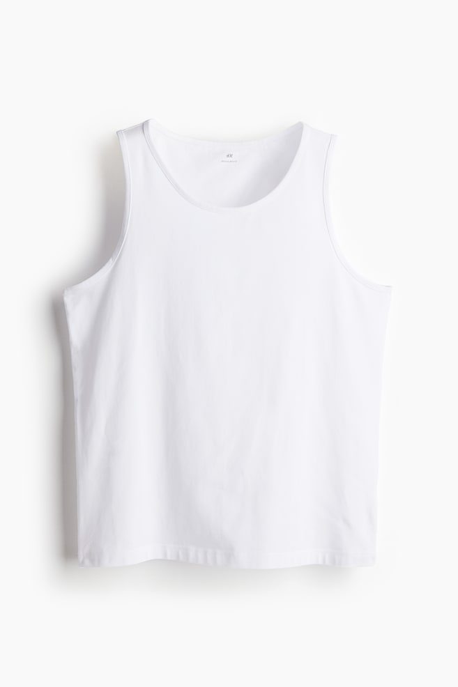 Regular Fit Tank Top - White/Black - 1