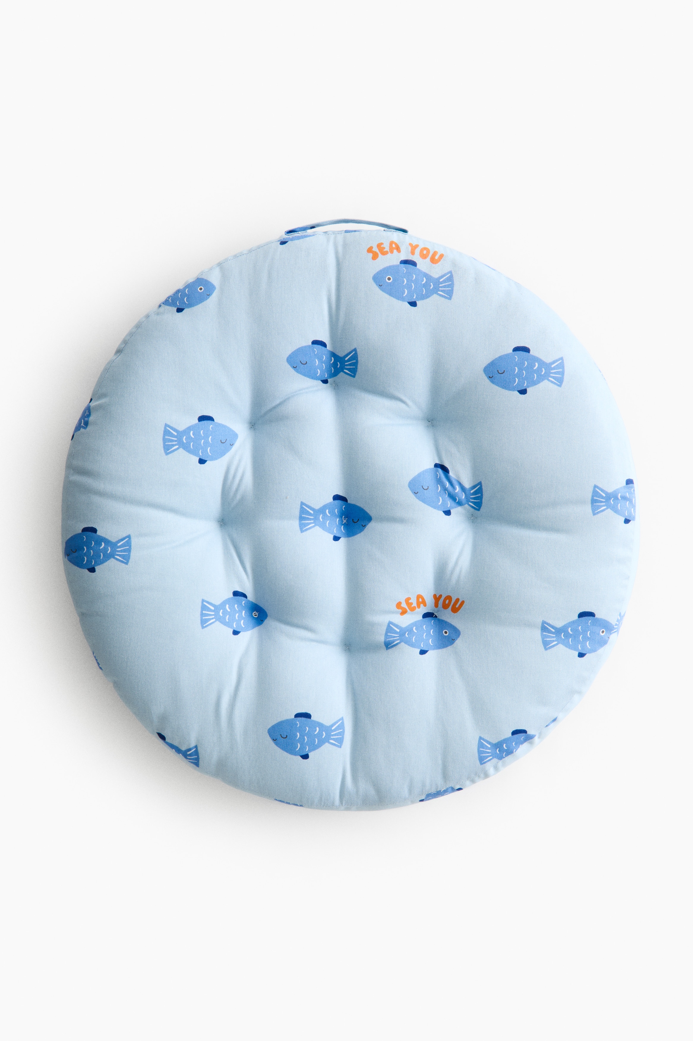 Cojín de suelo con diseño estampado - Azul claro/Peces/Amarillo claro/Naranjas