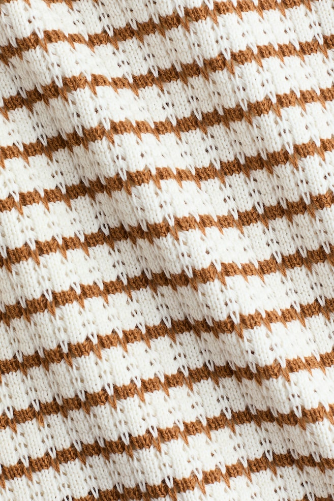 Set 2 pezzi in maglia strutturata - Bianco/marrone righe/Cream/Black striped - 2